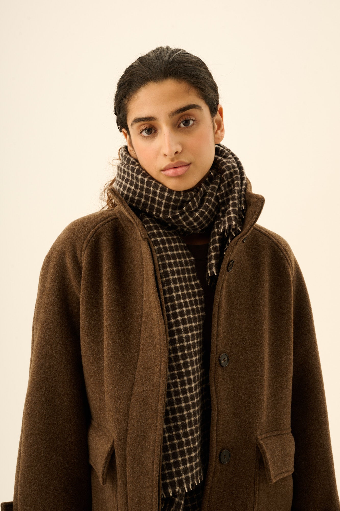 Rue de Tokyo ARIA CHECKED SCARF Scarf BROWN