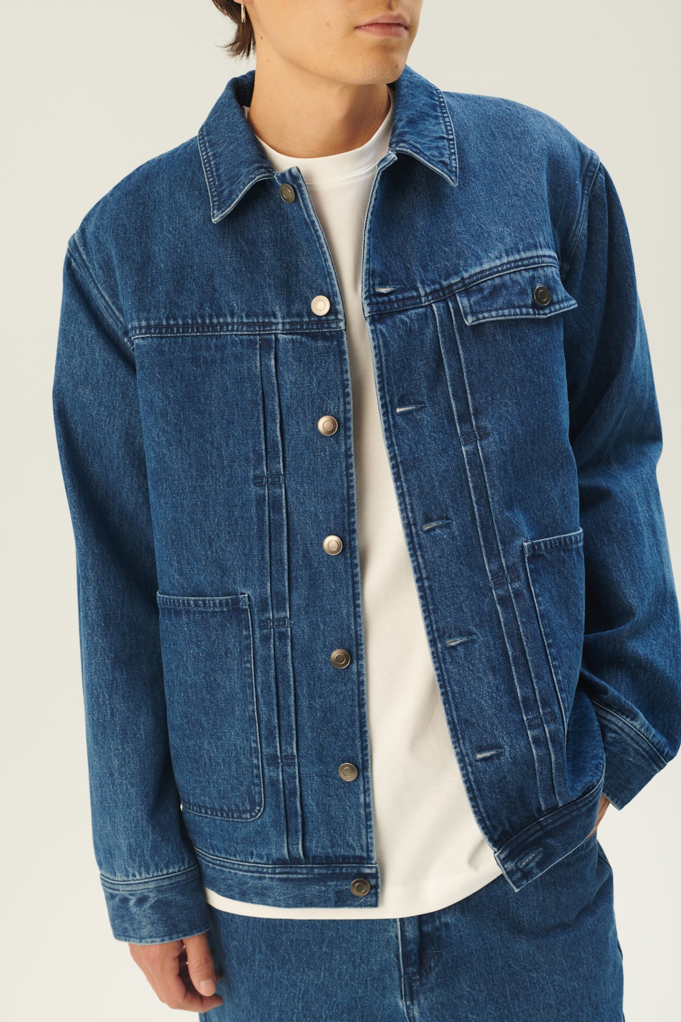 Rue de Tokyo CADE WASHED INDIGO DENIM Jackets WASHED INDIGO