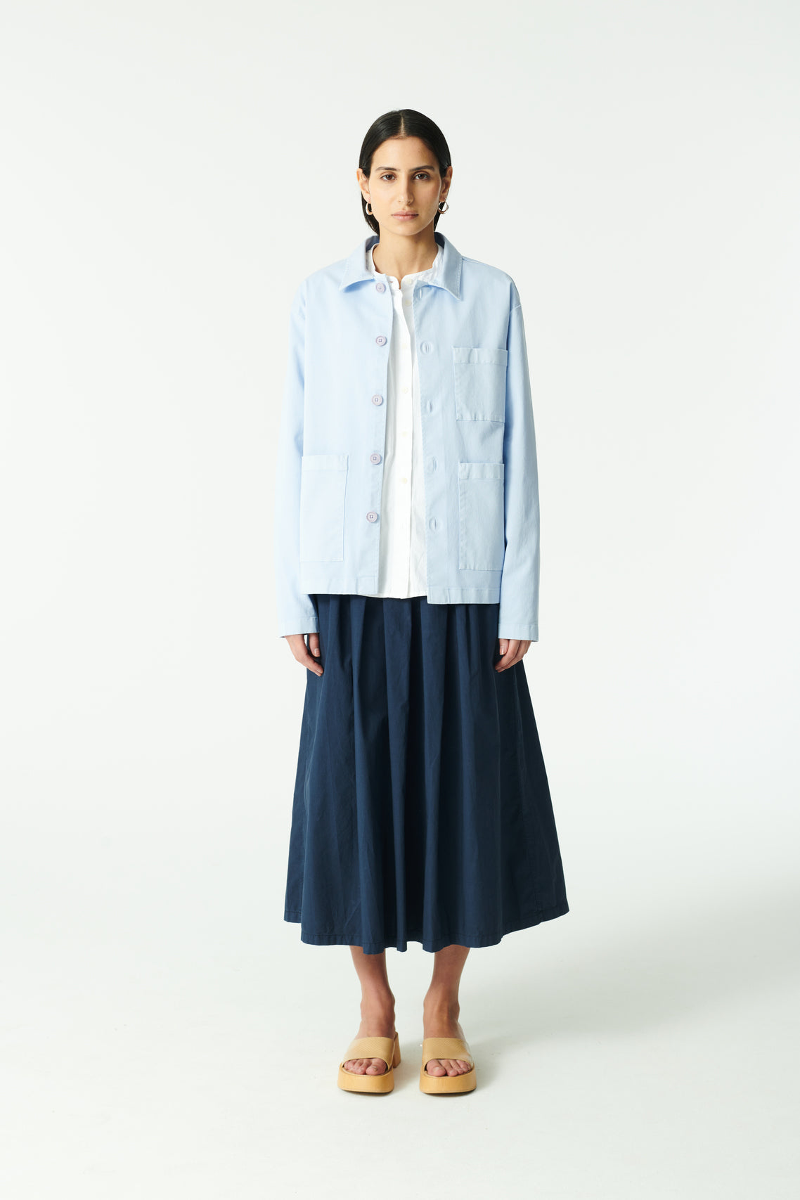 Rue de Tokyo CAMERON GMTD GARMENT DYED TWILL JACKETS LIGHT BLUE