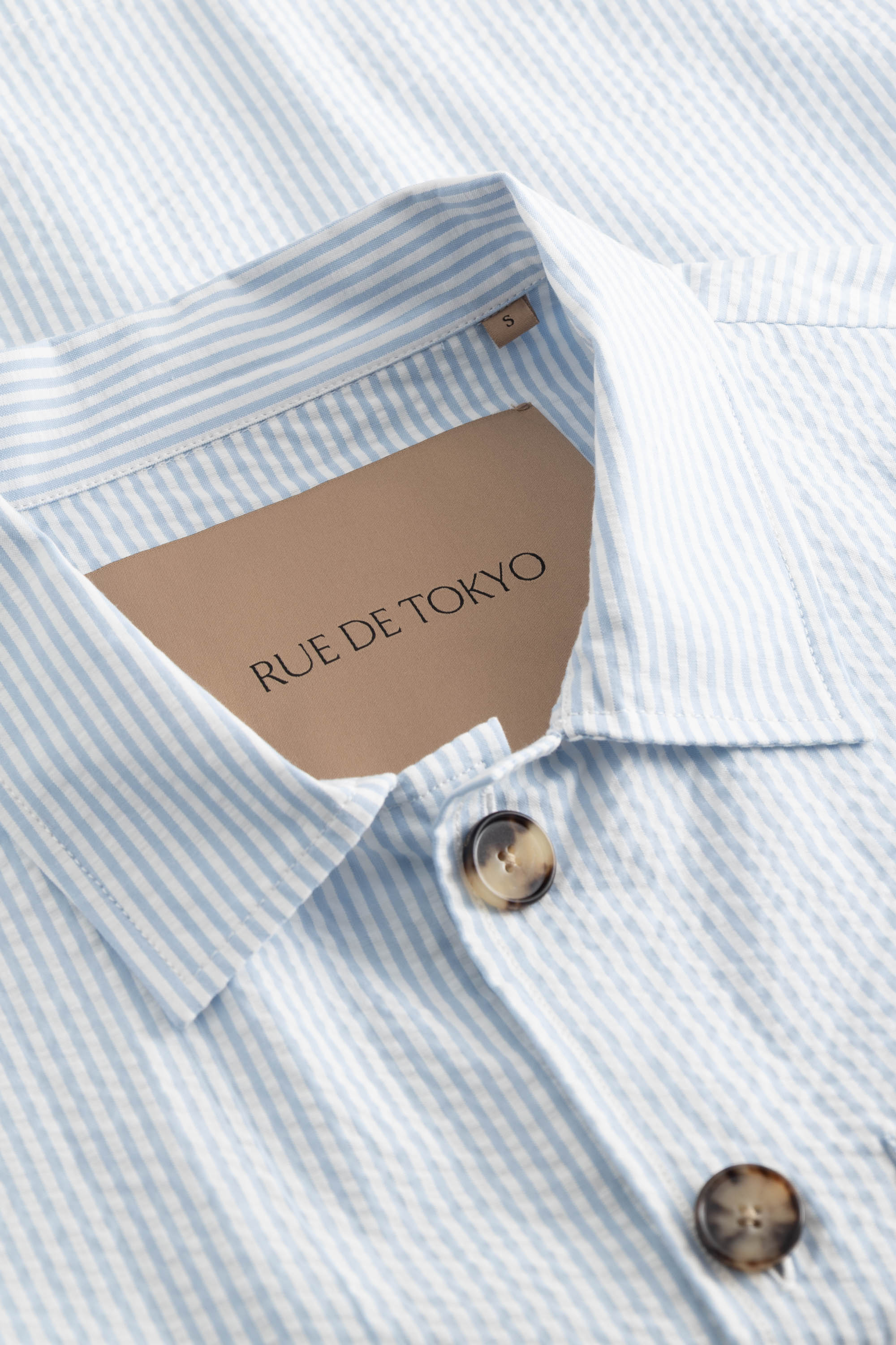 Rue de Tokyo CAMERON HEAVY SEERSUCKER STR Jackets LIGHT BLUE STRIPE