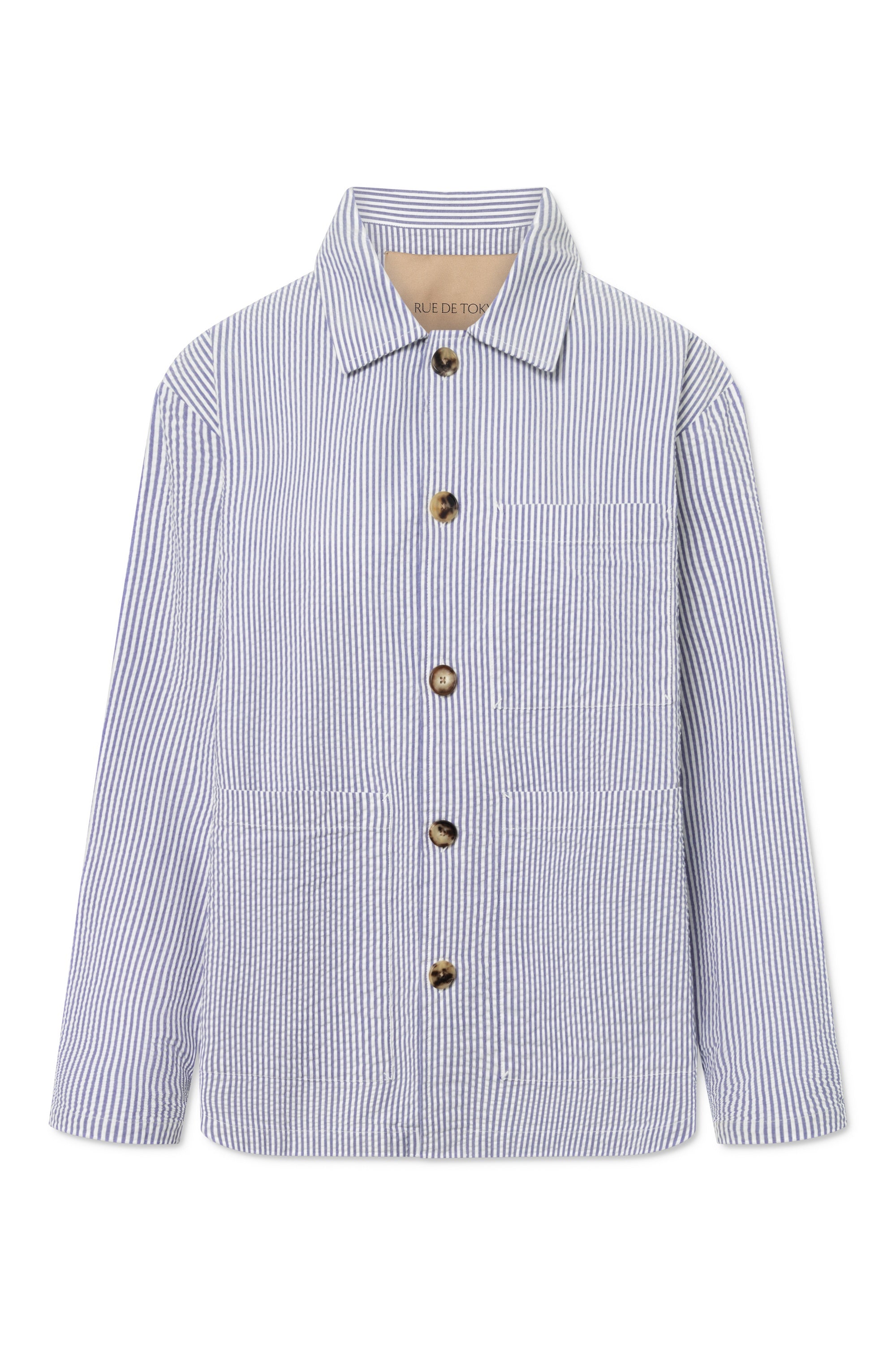 Rue de Tokyo CAMERON HEAVY SEERSUCKER STRIPE Jackets FADED BLUE STRIPE