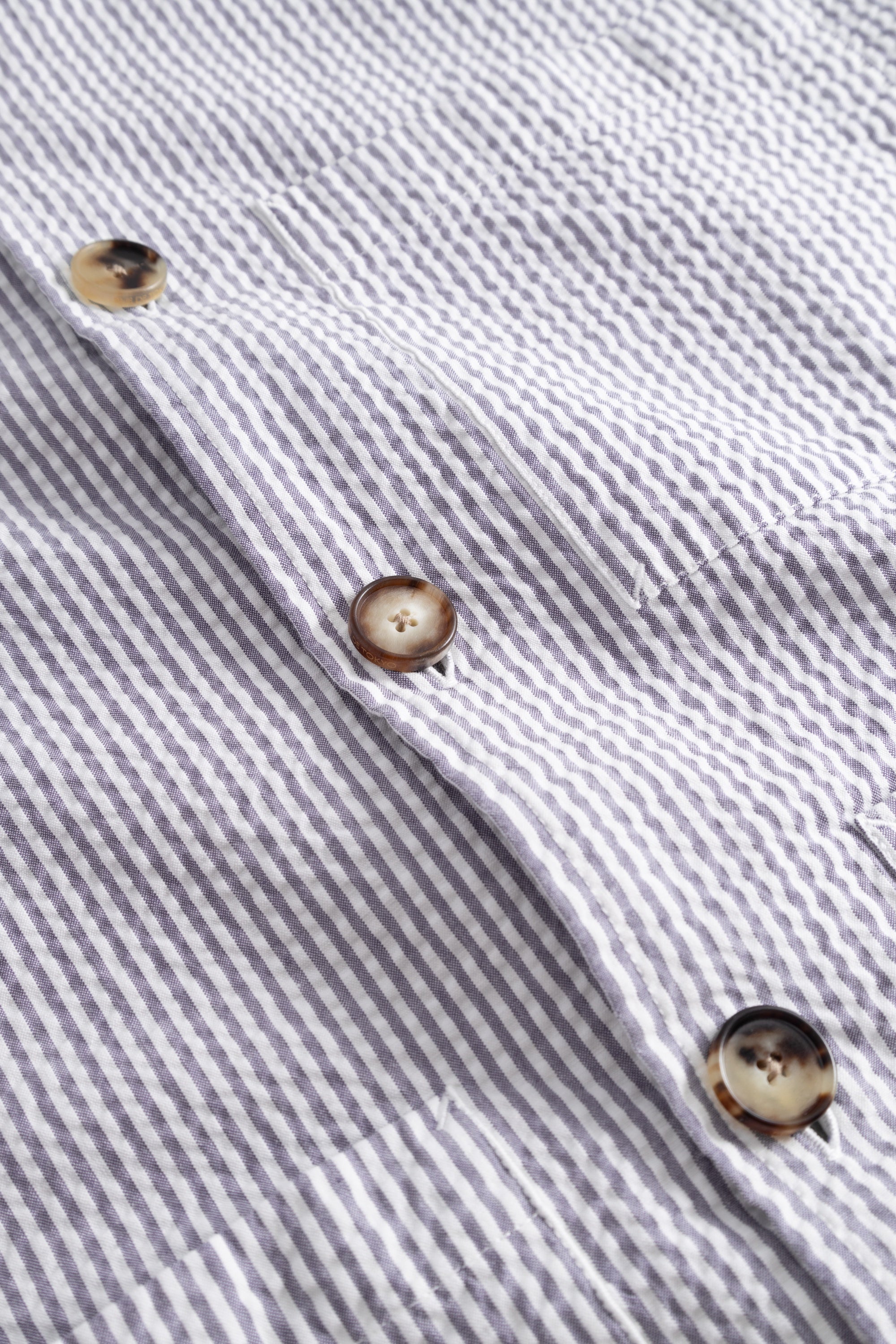 Rue de Tokyo CAMERON HEAVY SEERSUCKER STRIPE Jackets FADED BLUE STRIPE