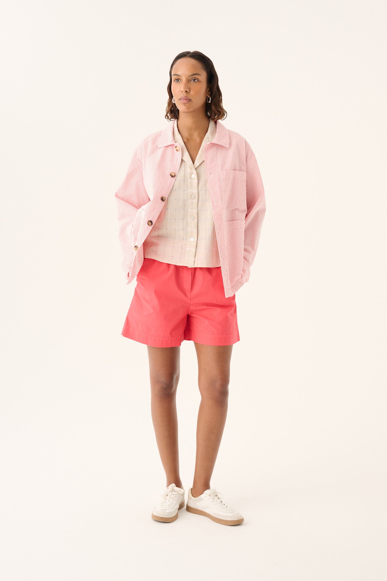 Rue de Tokyo CAMERON HEAVY SEERSUCKER STRIPE Jackets FADED RED STRIPE