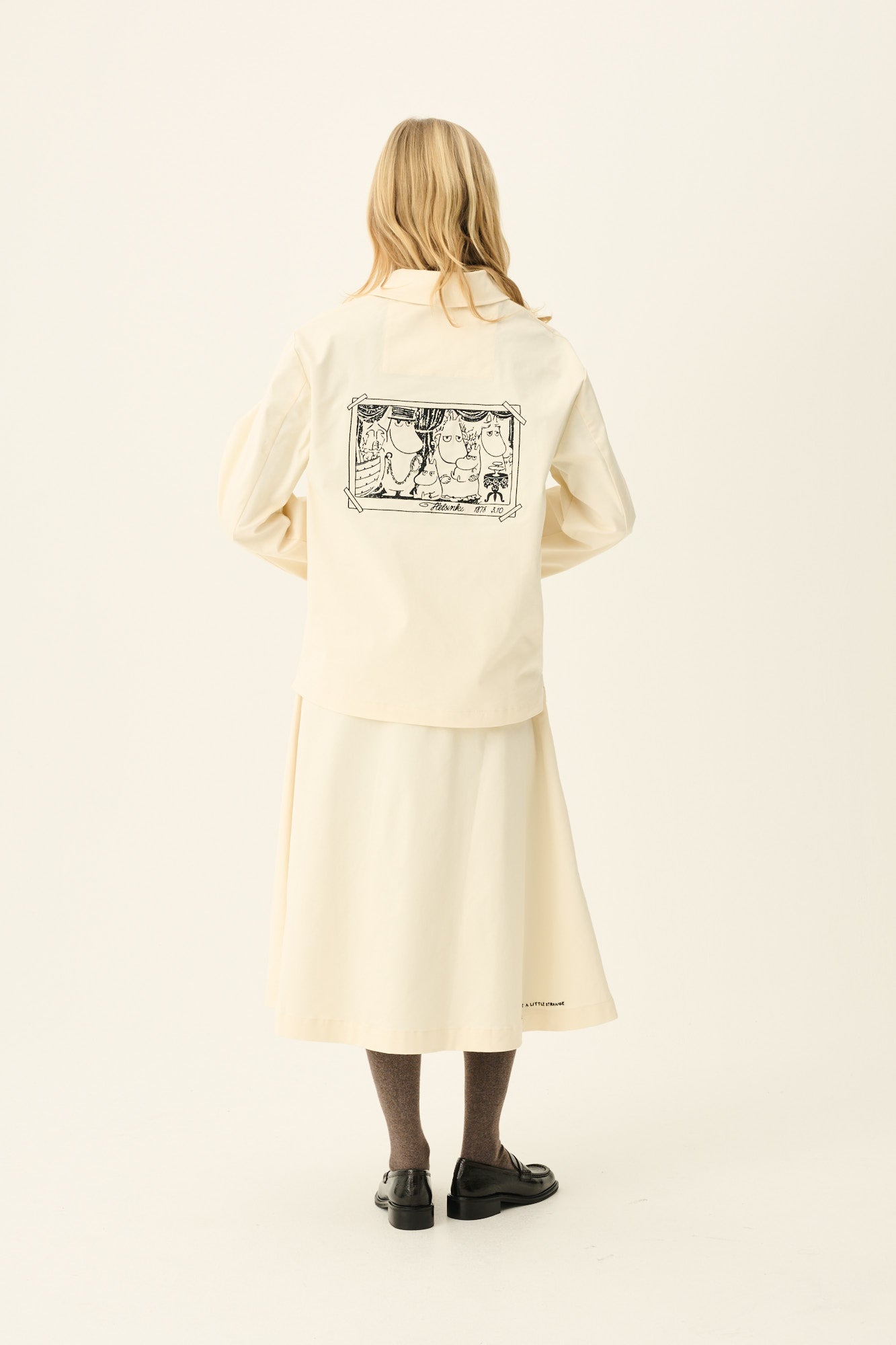 Rue de Tokyo CAMERON MOOMIN TWILL EMBROIDERY Jackets OFF WHITE WITH BLACK EMBROIDERY