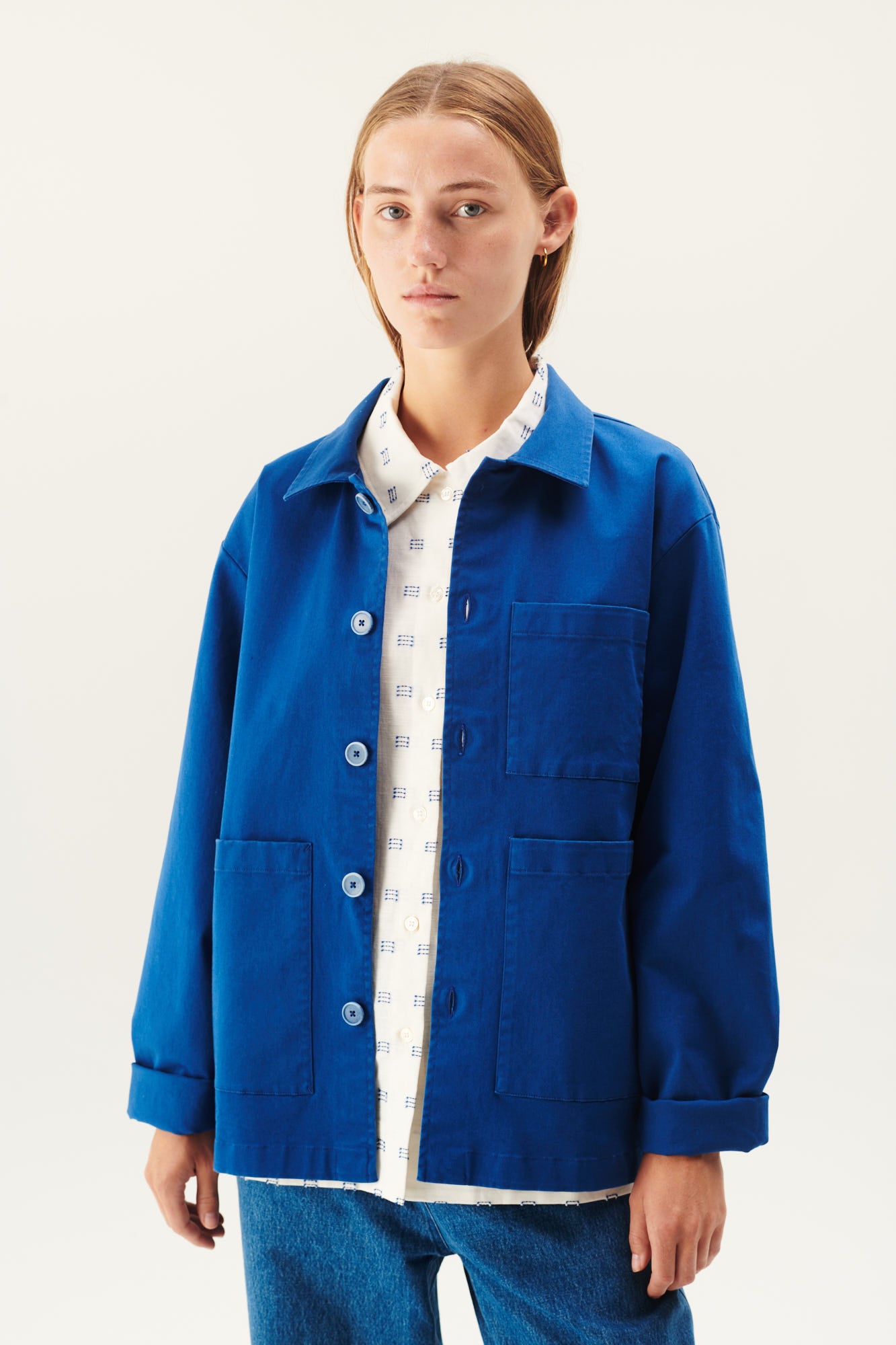 Rue de Tokyo CAMERON PRE DYED TWILL JACKETS BLUE