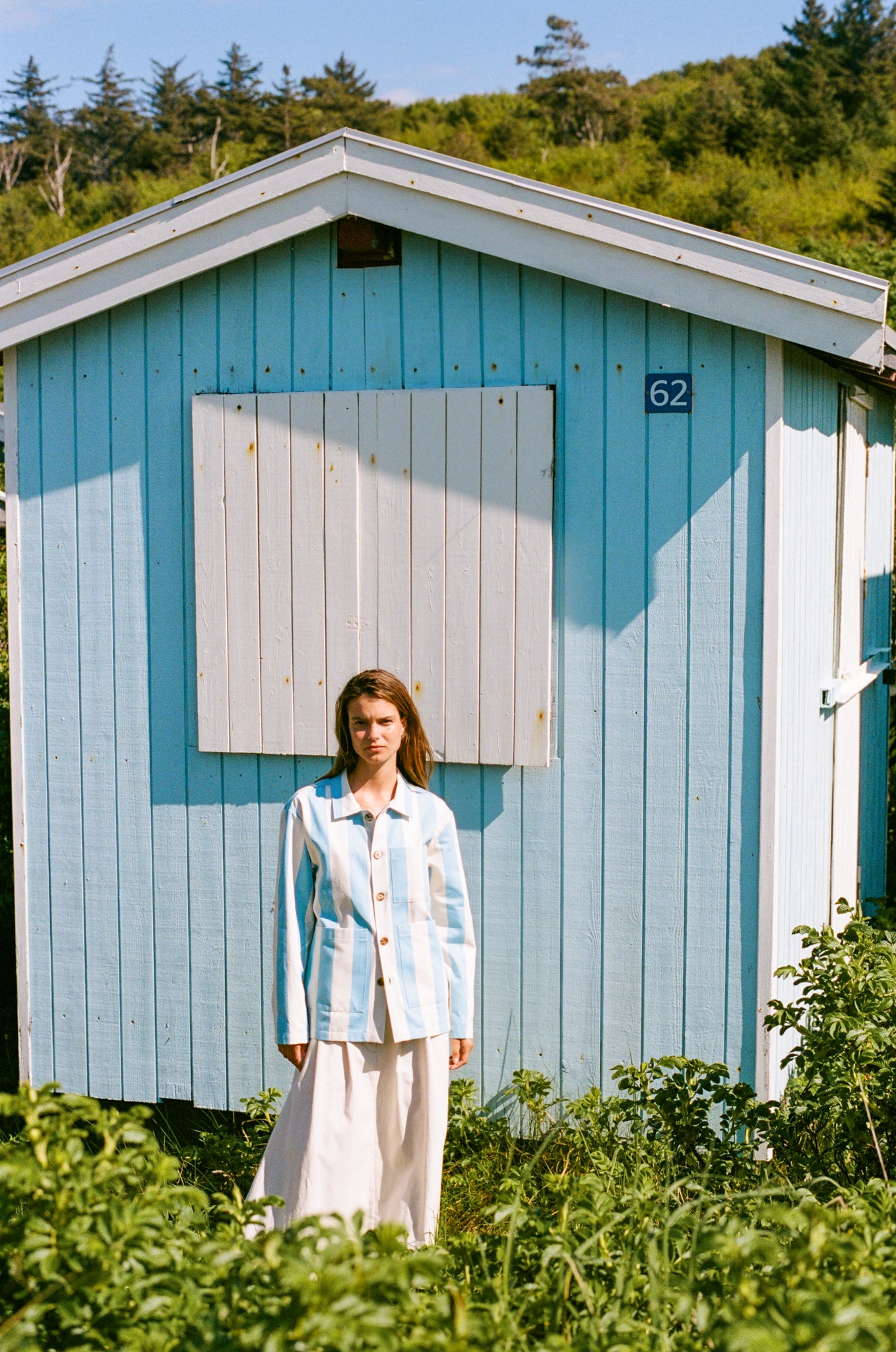 Rue de Tokyo CAMERON WIDE STRIPE Jackets LIGHT BLUE