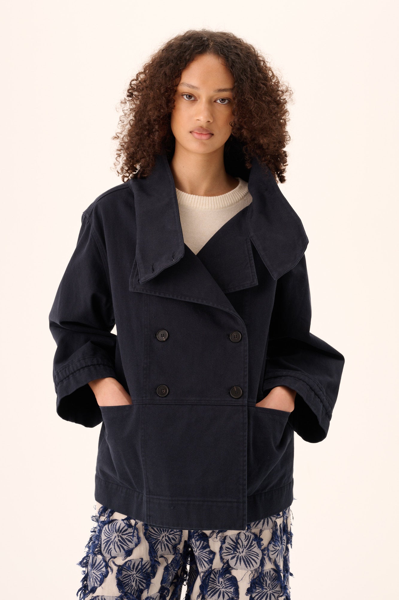 Rue de Tokyo CARALYN FADED TWILL Jackets DARK NAVY