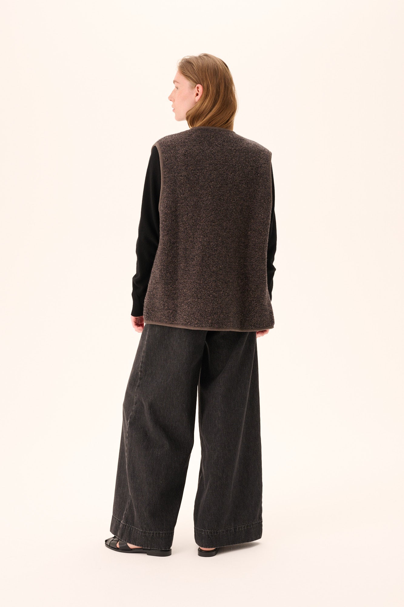 Rue de Tokyo CASI TEDDY Vest DARK GREY