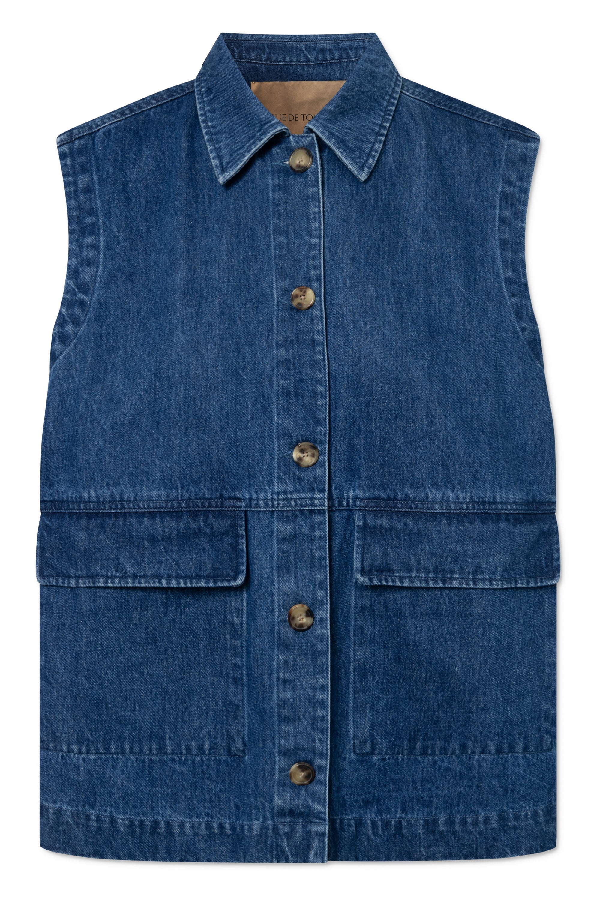 Rue de Tokyo CASSA HEAVY DENIM Vest WASHED INDIGO