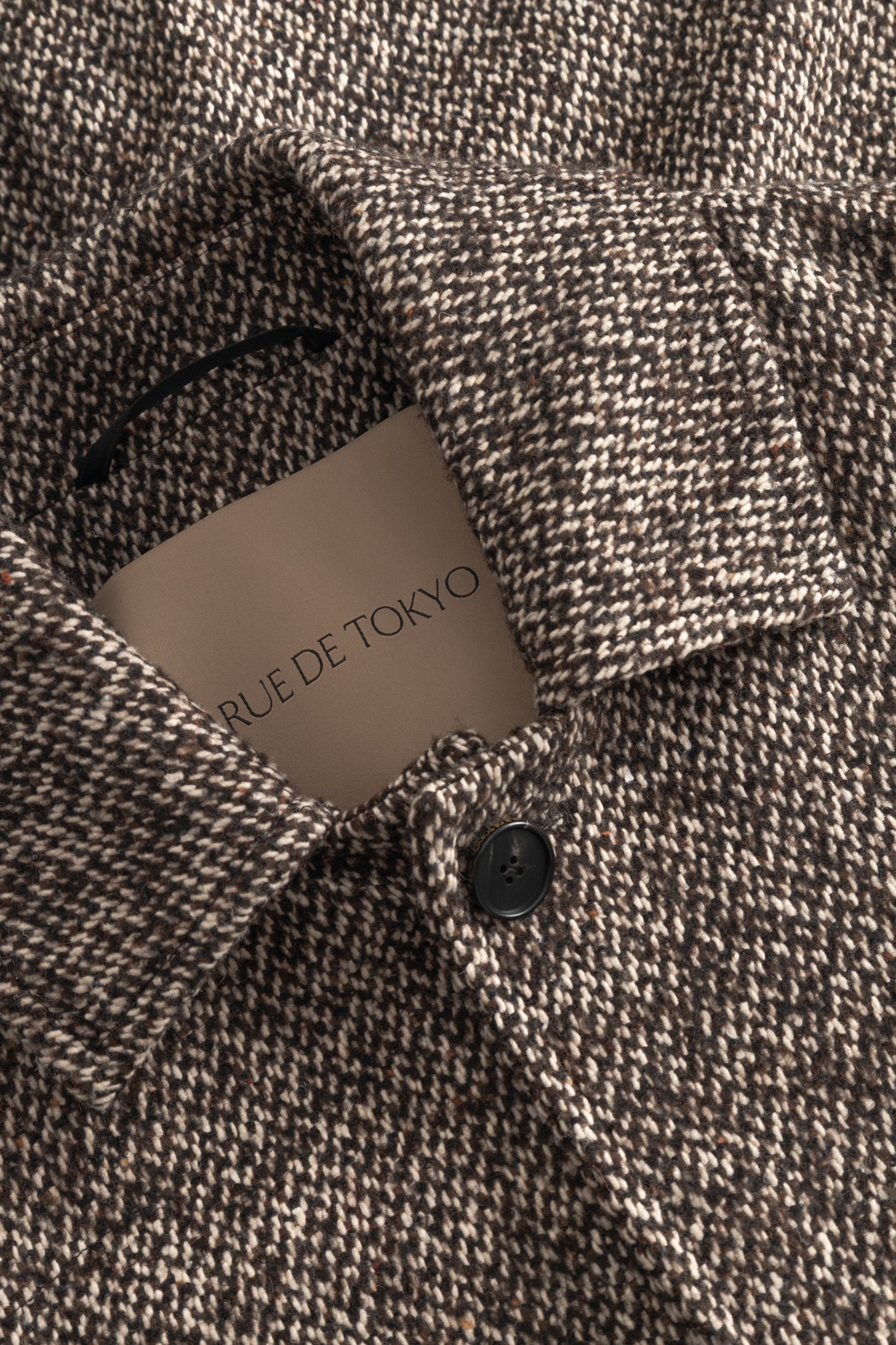 Rue de Tokyo CASS TWEED WOOL BLEND Outerwear DARK BROWN BEIGE
