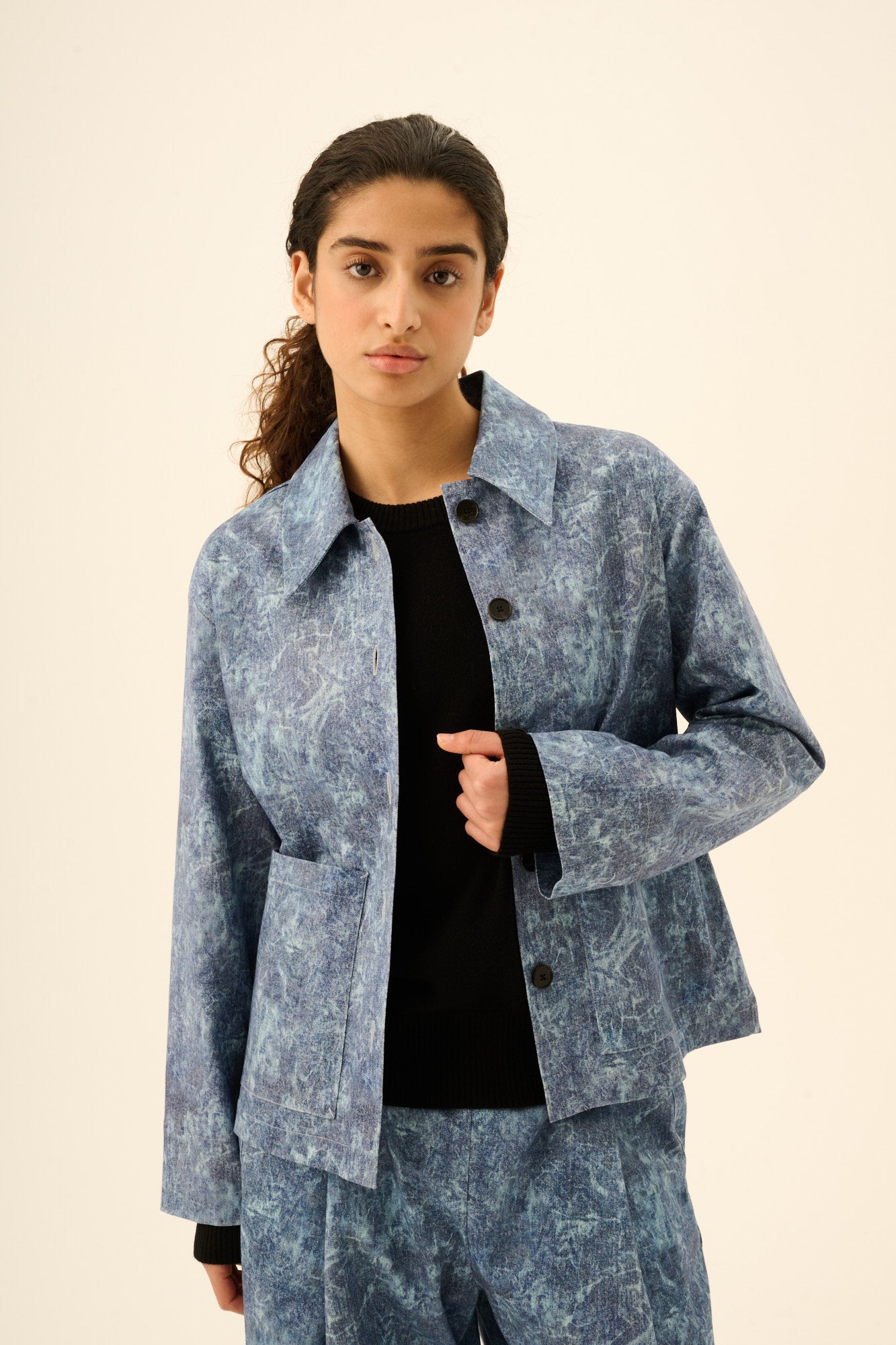 Rue de Tokyo CECILY CRUSHED DENIM Jackets BLUE