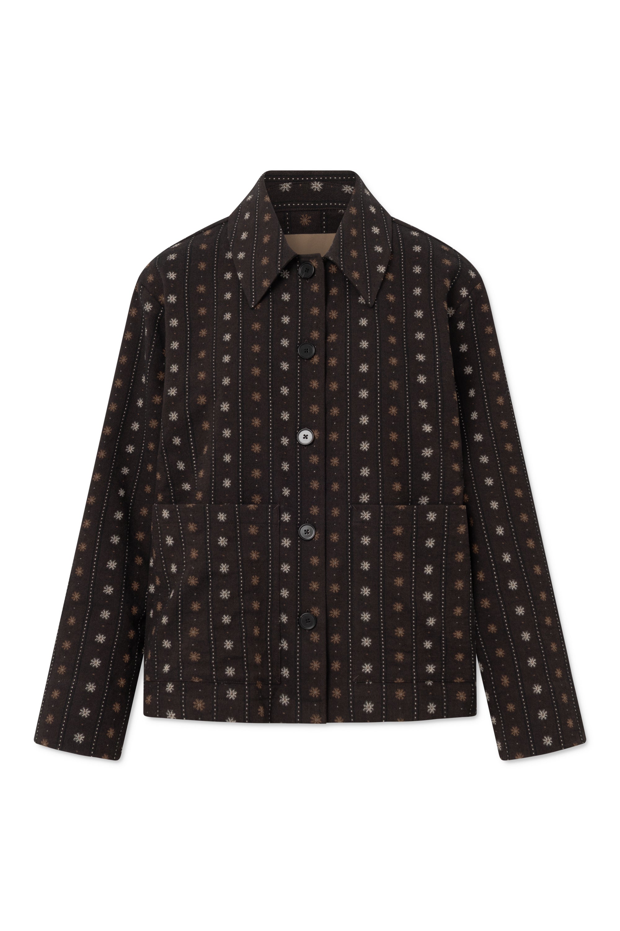 Rue de Tokyo CECILY FLOWER STRIPE Jackets BROWN