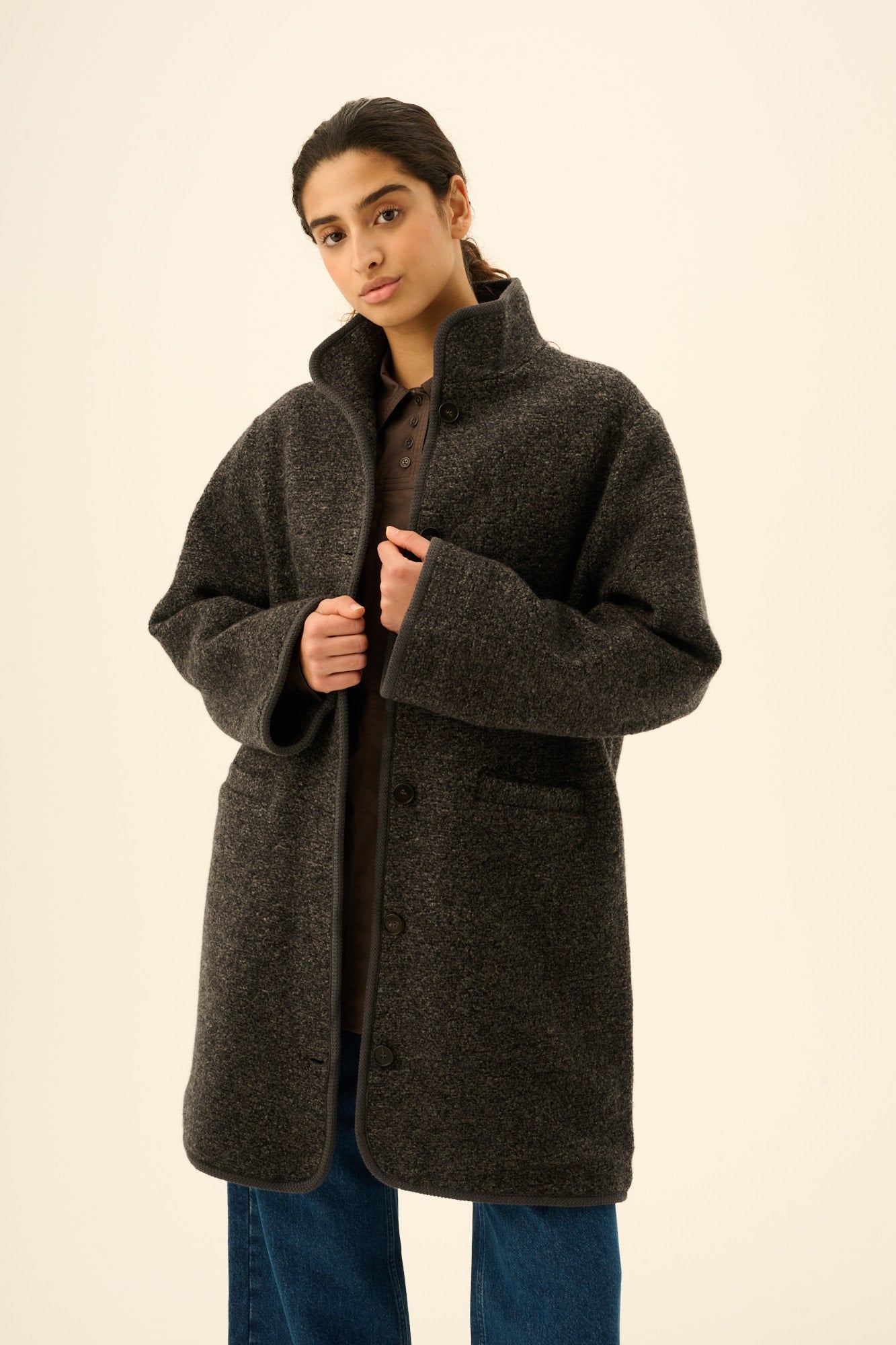Rue de Tokyo CEDAR TEDDY Coats DARK COAL