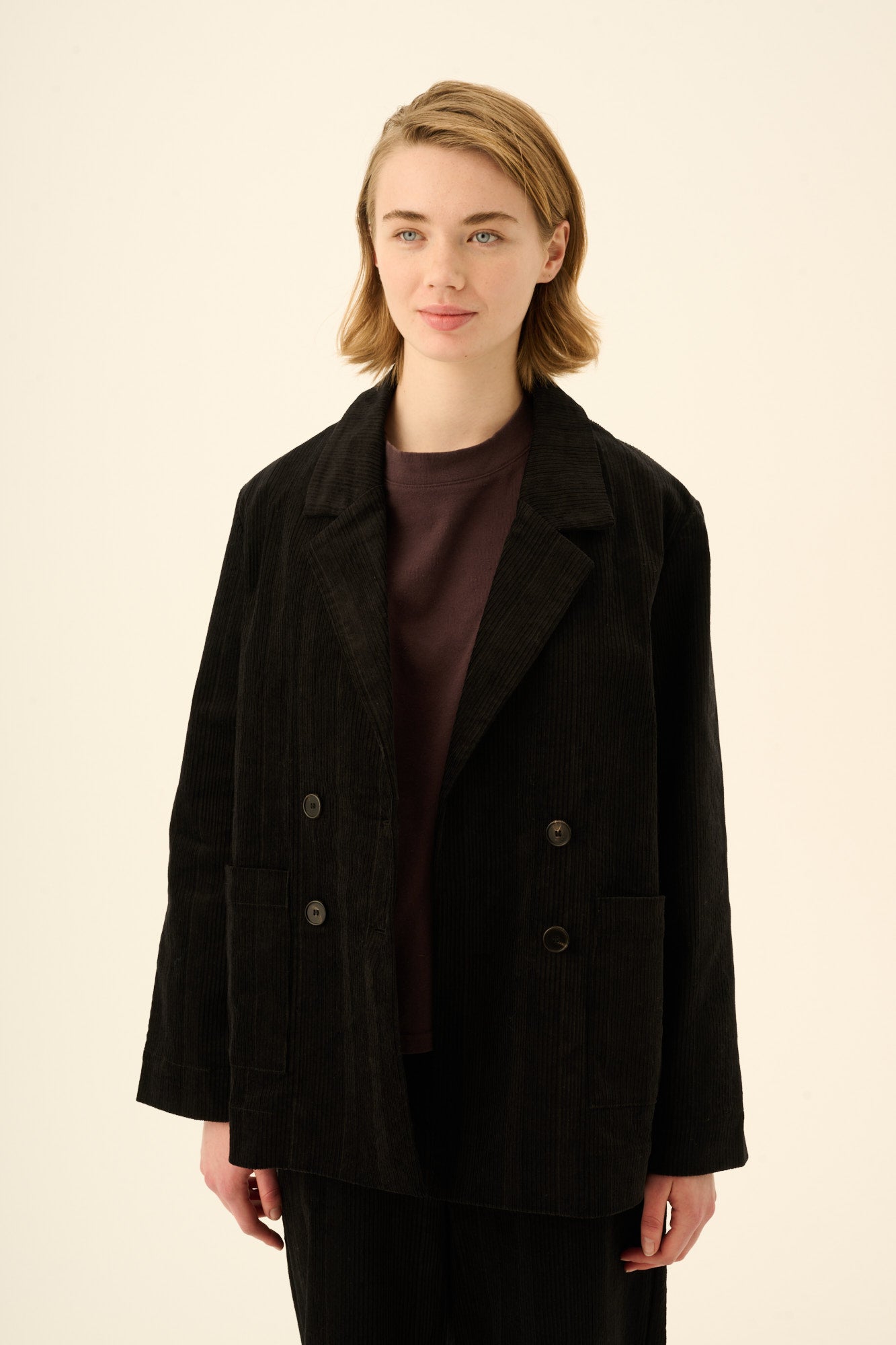 Rue de Tokyo CERSEI STRUCTURED CORDUROY Jackets BLACK