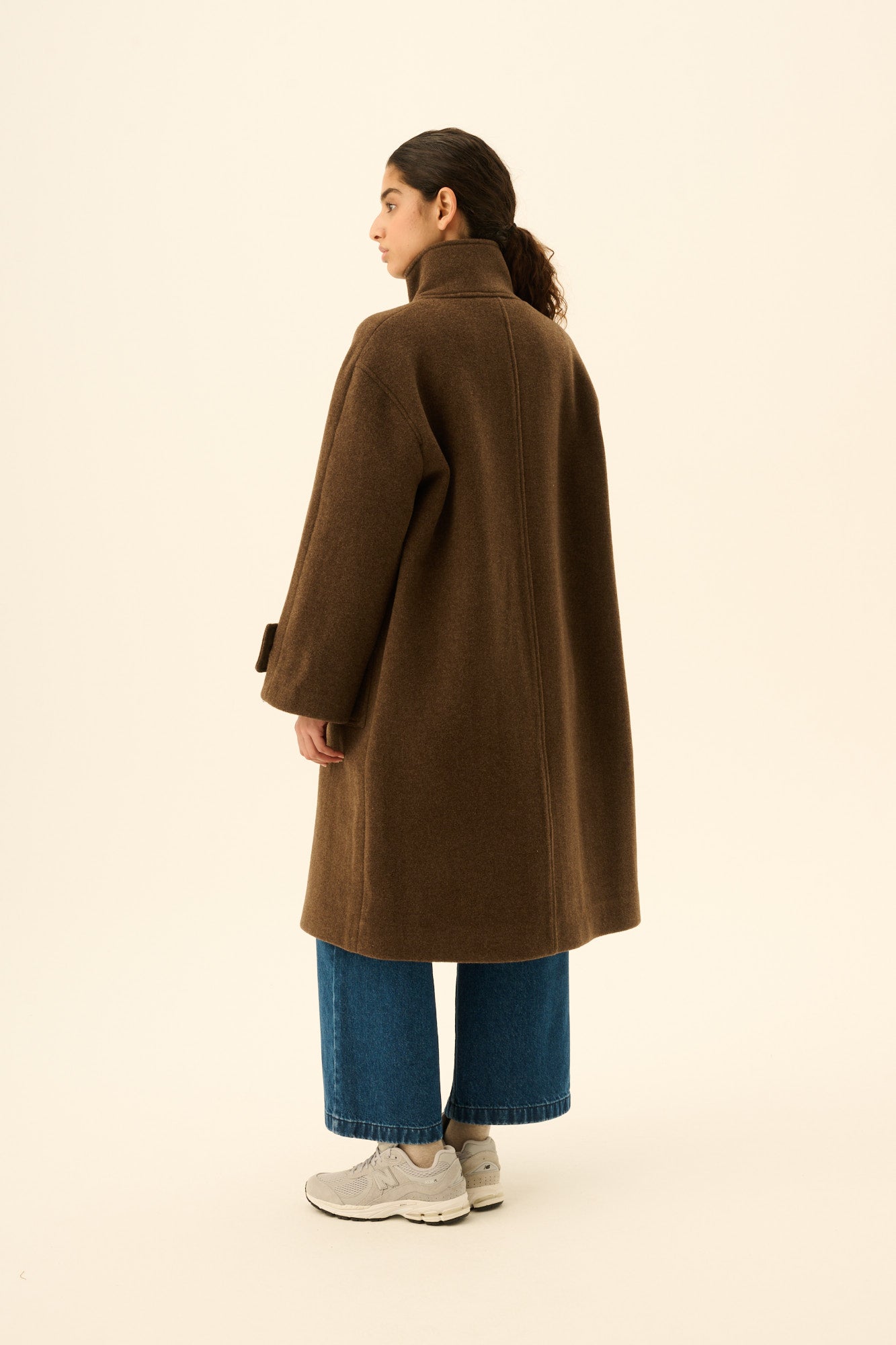 Rue de Tokyo CHIHARU HEAVY WOOL Coats Brown Melange