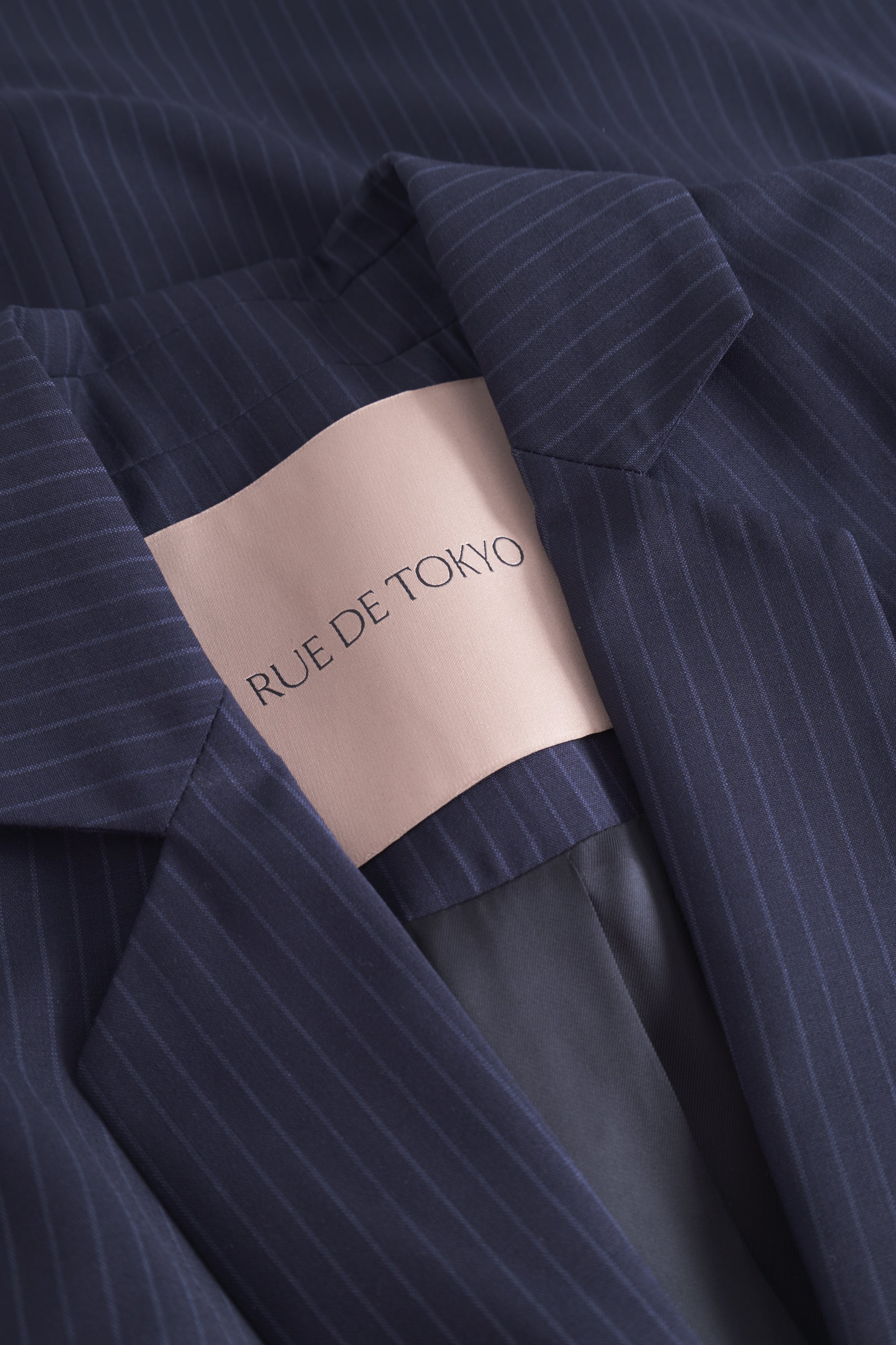 Rue de Tokyo CHIYO VIRGIN WOOL PINSTRIPE JACKETS NAVY / BLUE STRIPE