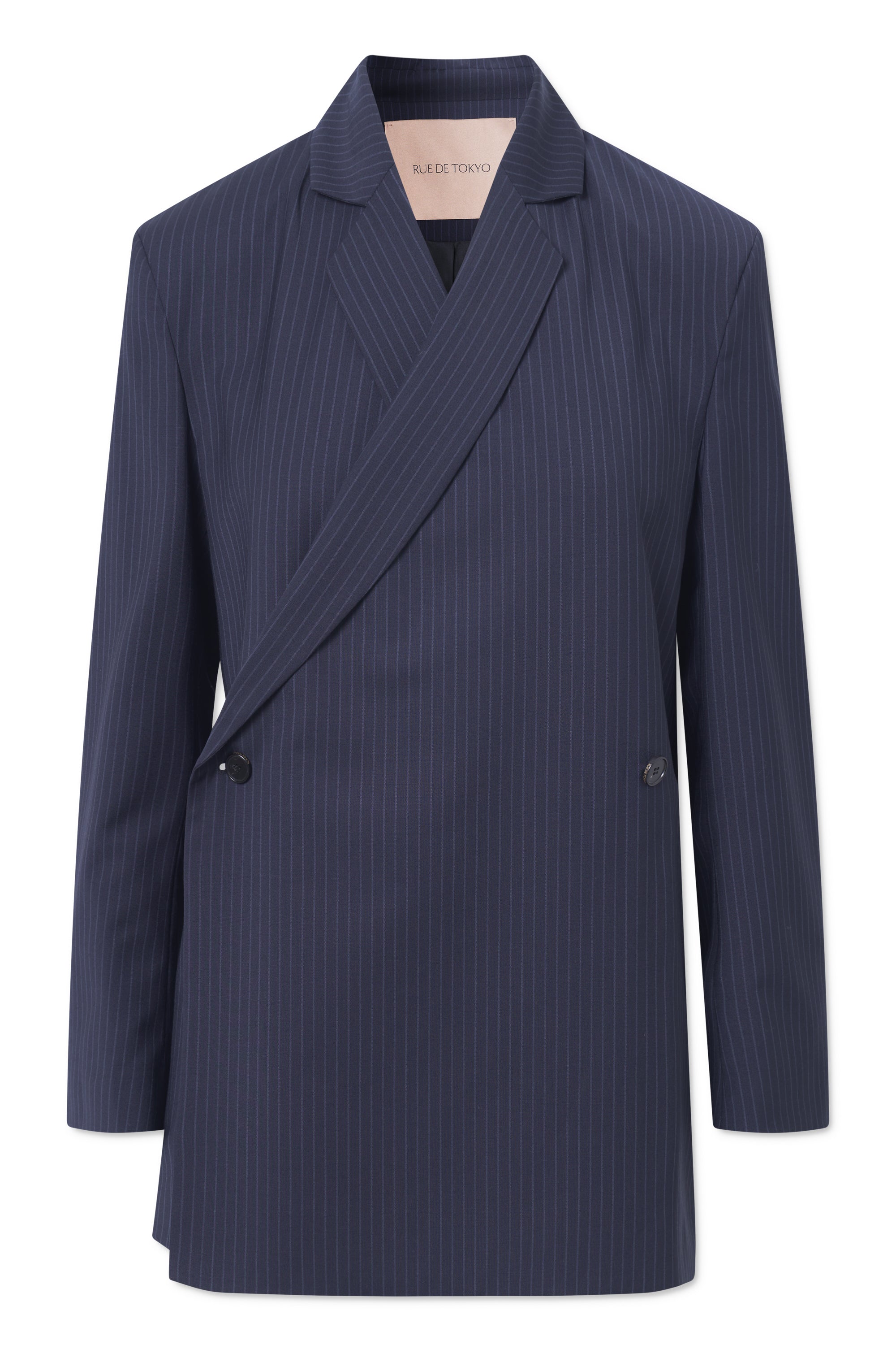 Rue de Tokyo CHIYO VIRGIN WOOL PINSTRIPE JACKETS NAVY / BLUE STRIPE