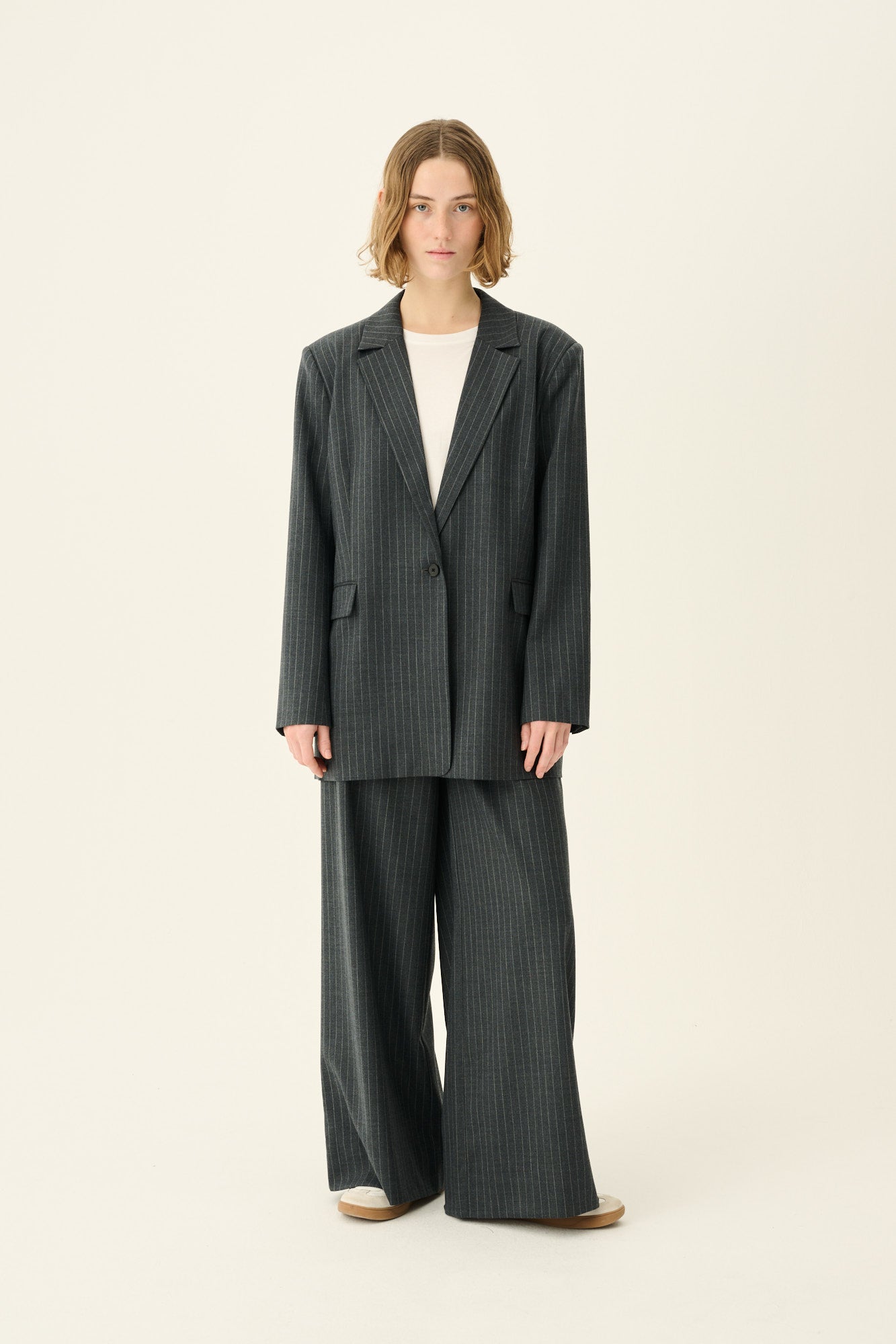 Rue de Tokyo CICA WOOL PINSTRIPE Jackets GREY PINSTRIPE