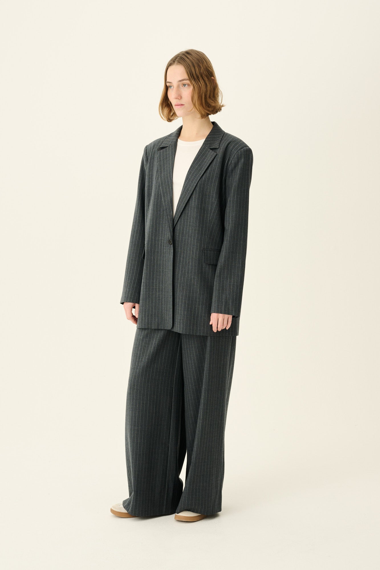 Rue de Tokyo CICA WOOL PINSTRIPE Jackets GREY PINSTRIPE