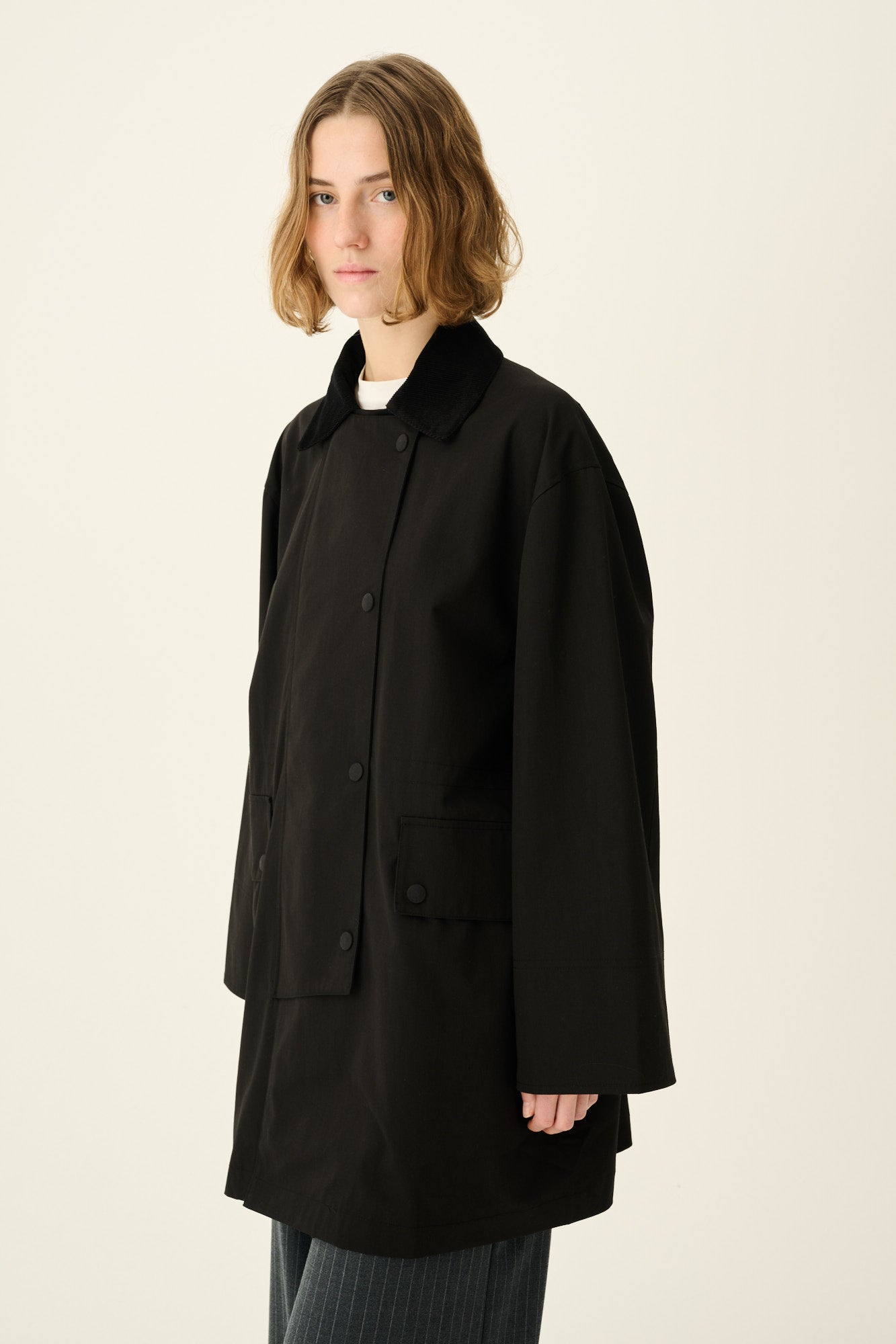 Rue de Tokyo CIMANA RECYCLED HEAVY TRENCH Jackets BLACK