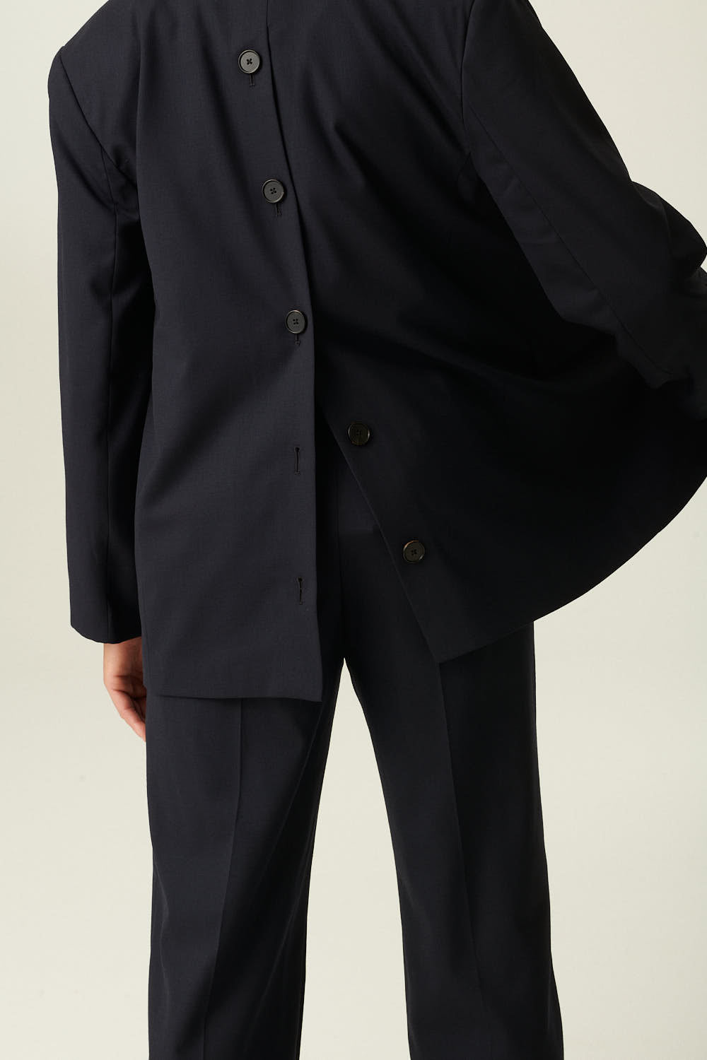 Rue de Tokyo CLAIRE SOLID WOOL JACKETS NAVY