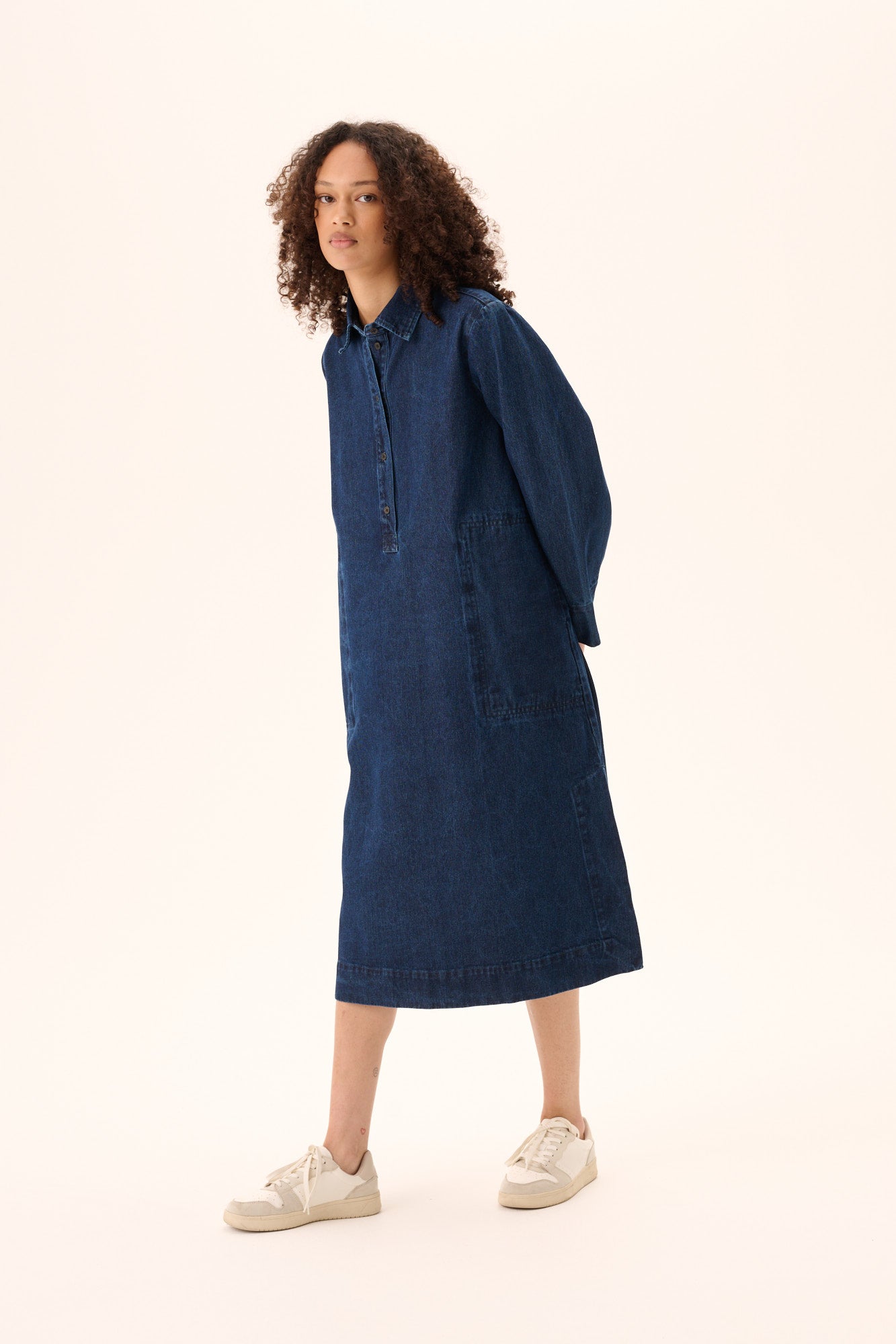 Rue de Tokyo DABRIA ORGANIC HEAVY DENIM Dresses Dark Denim