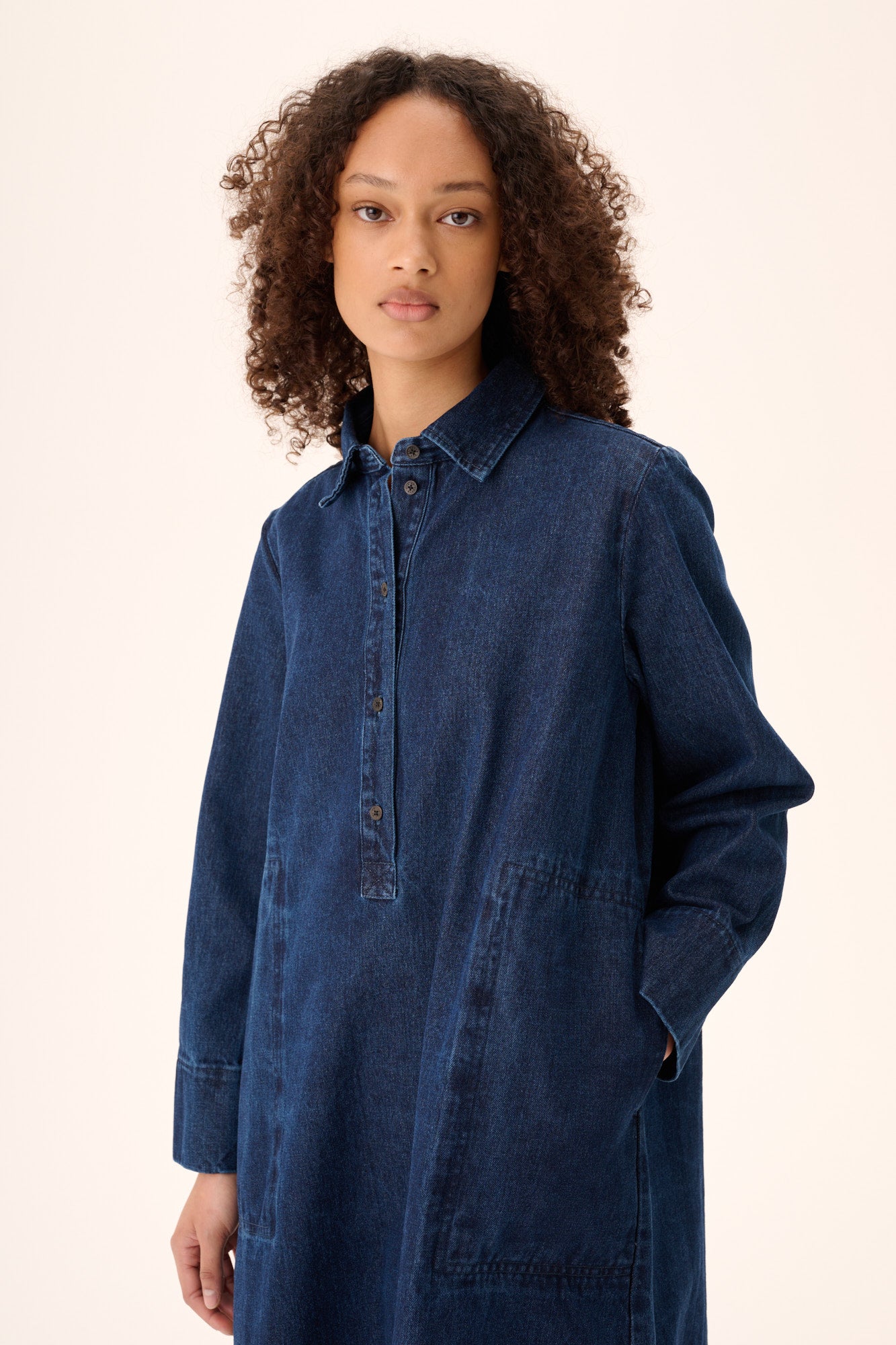 Rue de Tokyo DABRIA ORGANIC HEAVY DENIM Dresses Dark Denim