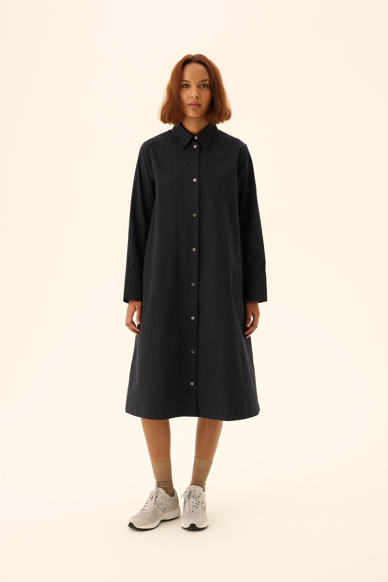 Rue de Tokyo DARIAN WIDE SEERSUCKER Dresses NAVY