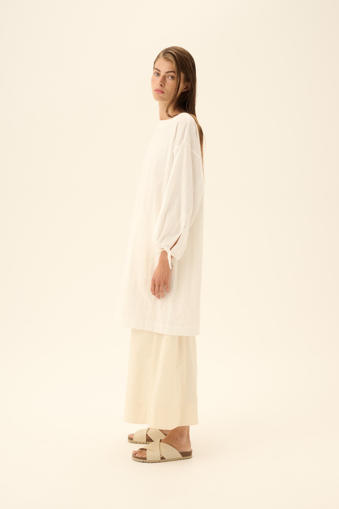 Rue de Tokyo DECIA EYELET POPLIN Dresses IVORY