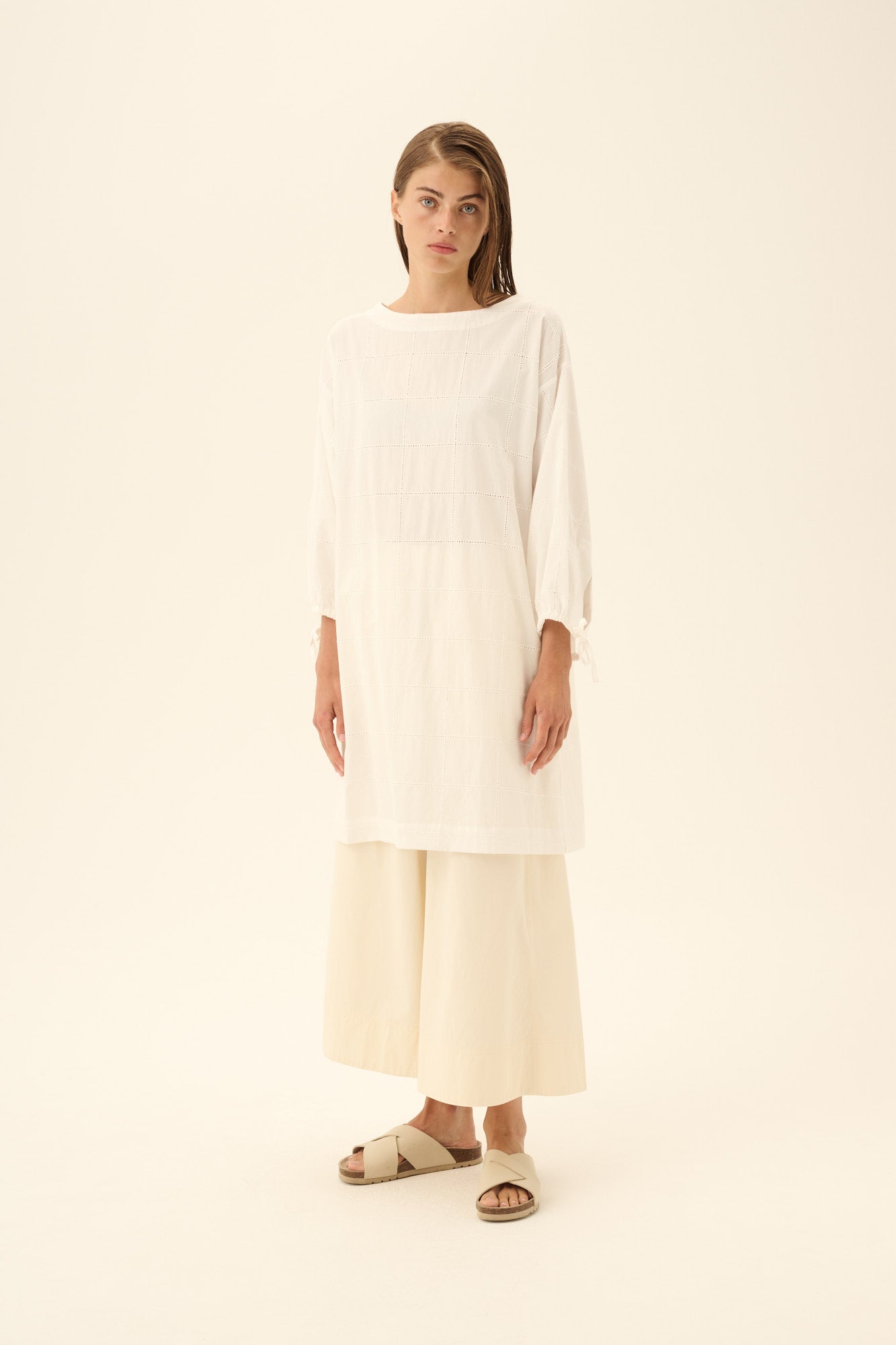 Rue de Tokyo DECIA EYELET POPLIN Dresses IVORY