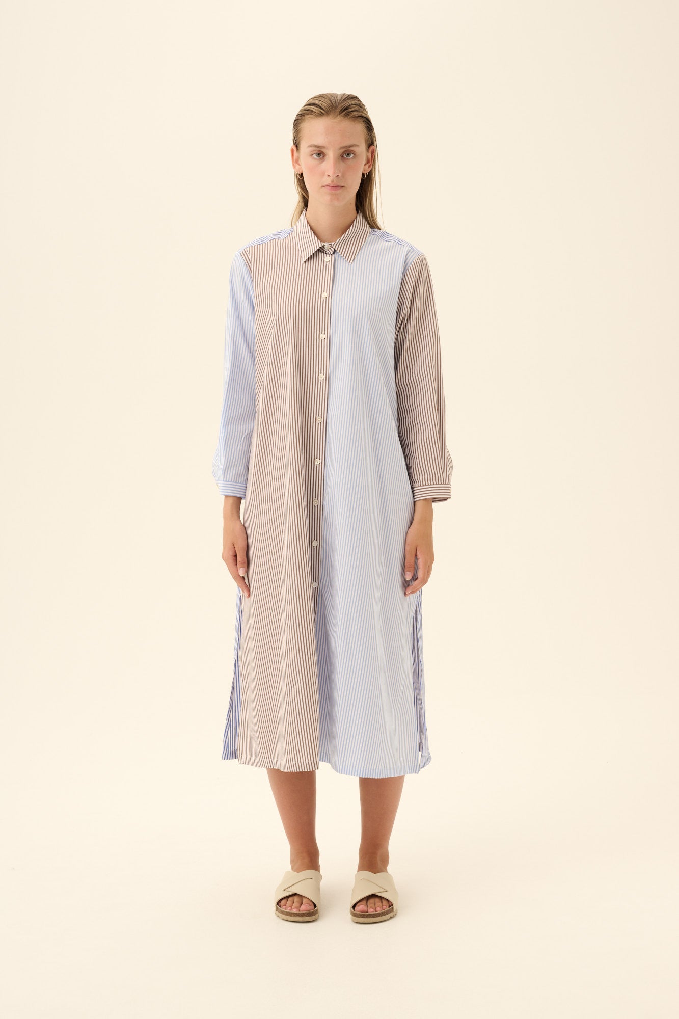 Rue de Tokyo DELLA MULTI-STRIPE Dresses BROWN