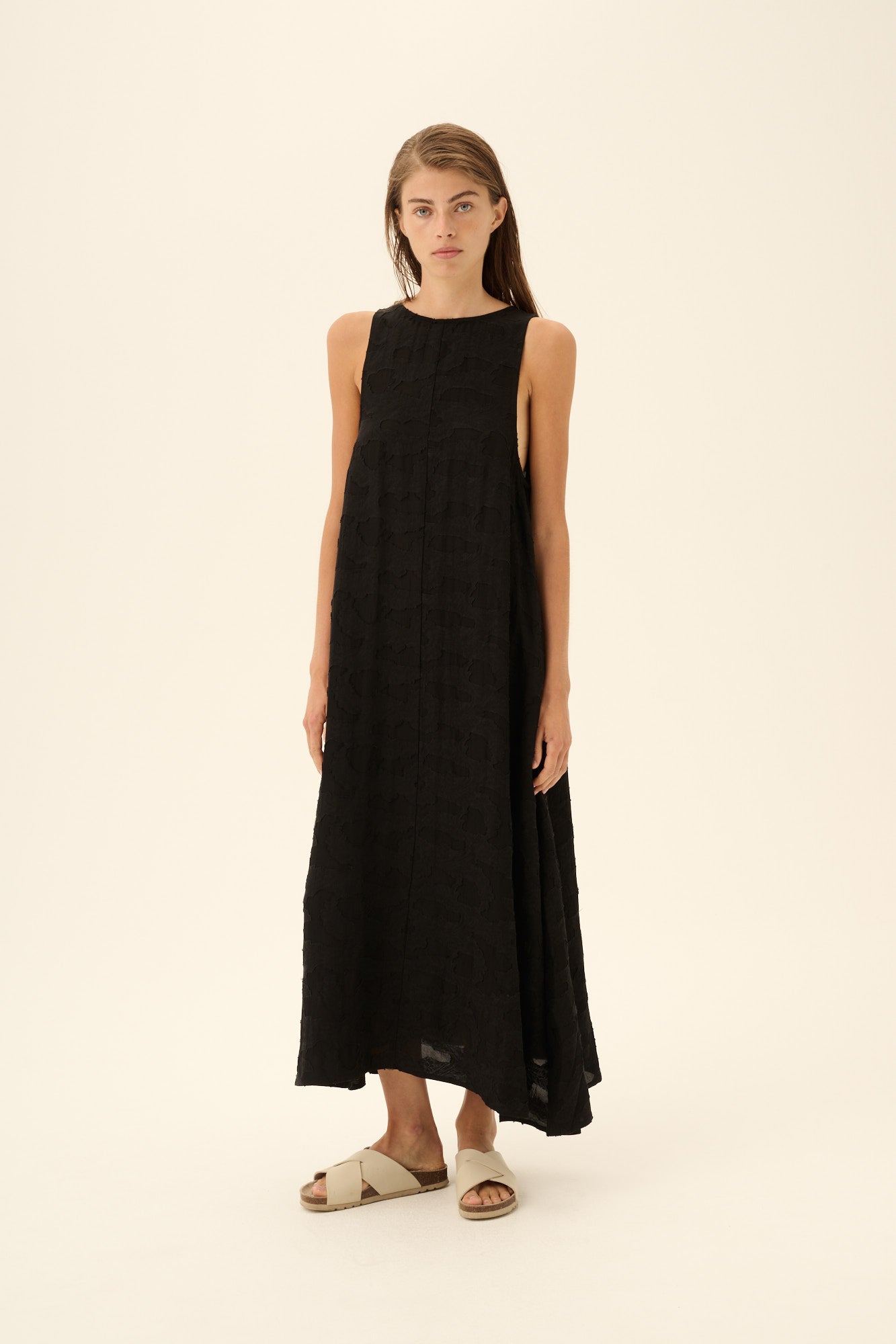 Rue de Tokyo DEOMIRA VISCOSE LINEN Dresses BLACK
