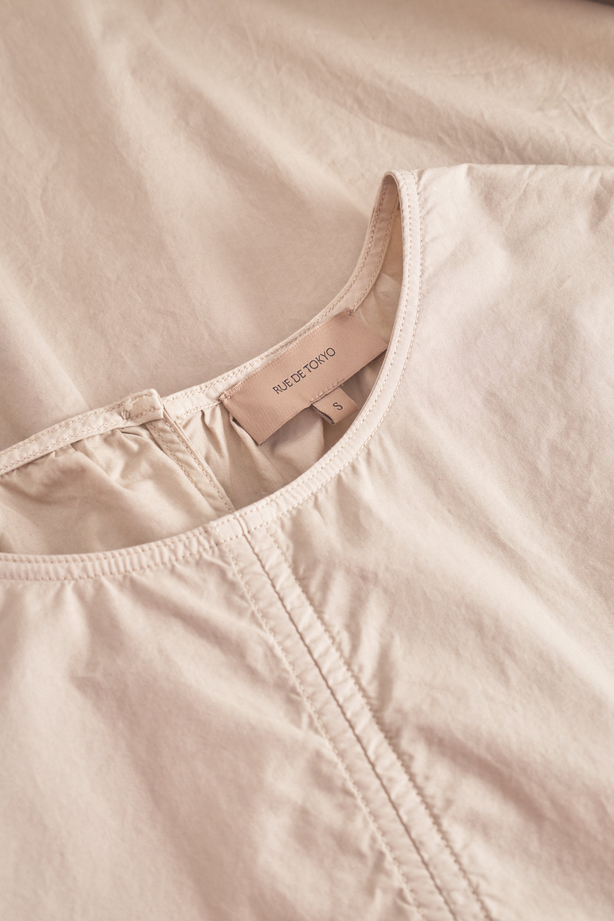 Rue de Tokyo DIANE ORGANIC GARMENT DYED POPLIN DRESSES BEIGE