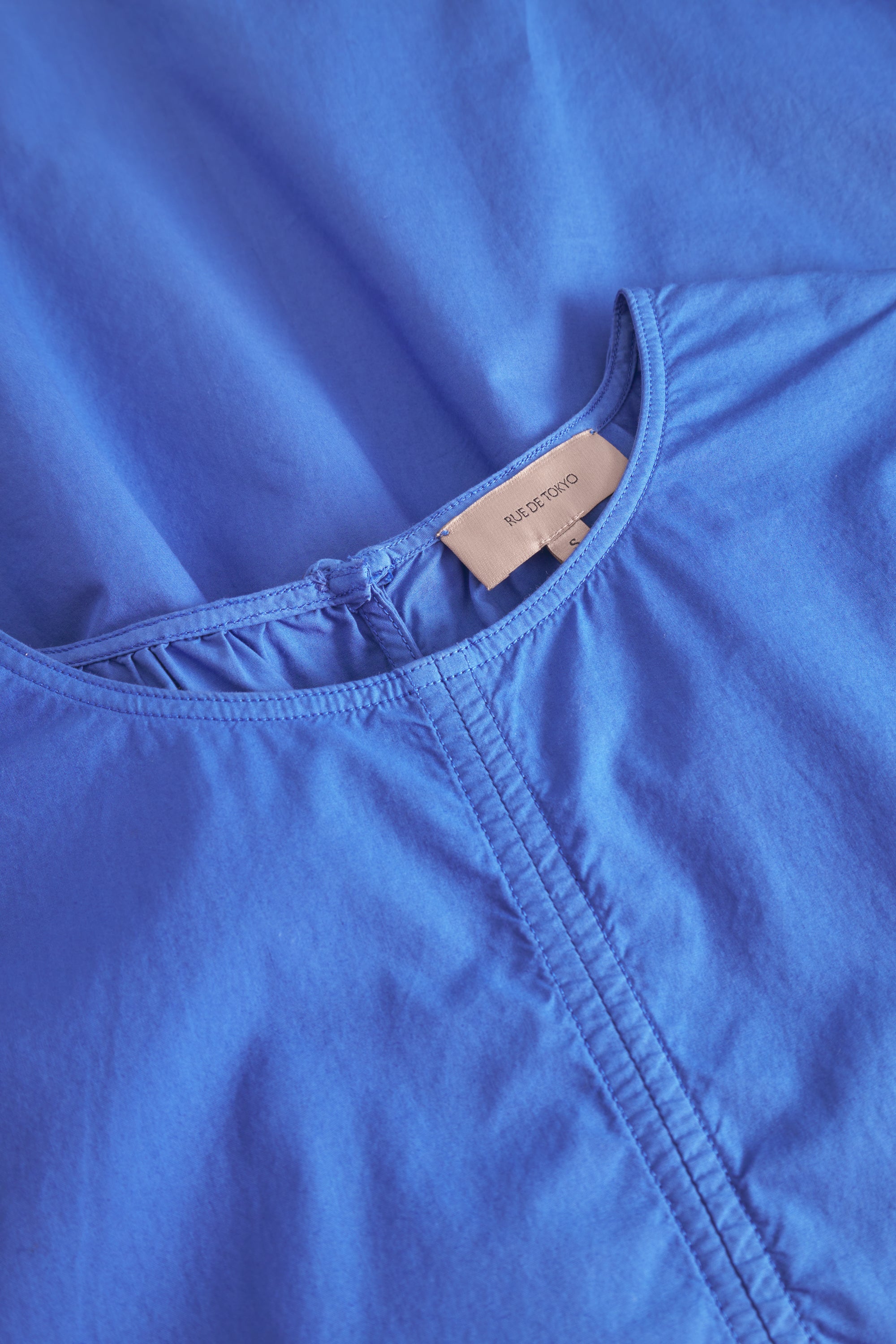 Rue de Tokyo DIANE ORGANIC GARMENT DYED POPLIN DRESSES LAPIS BLUE