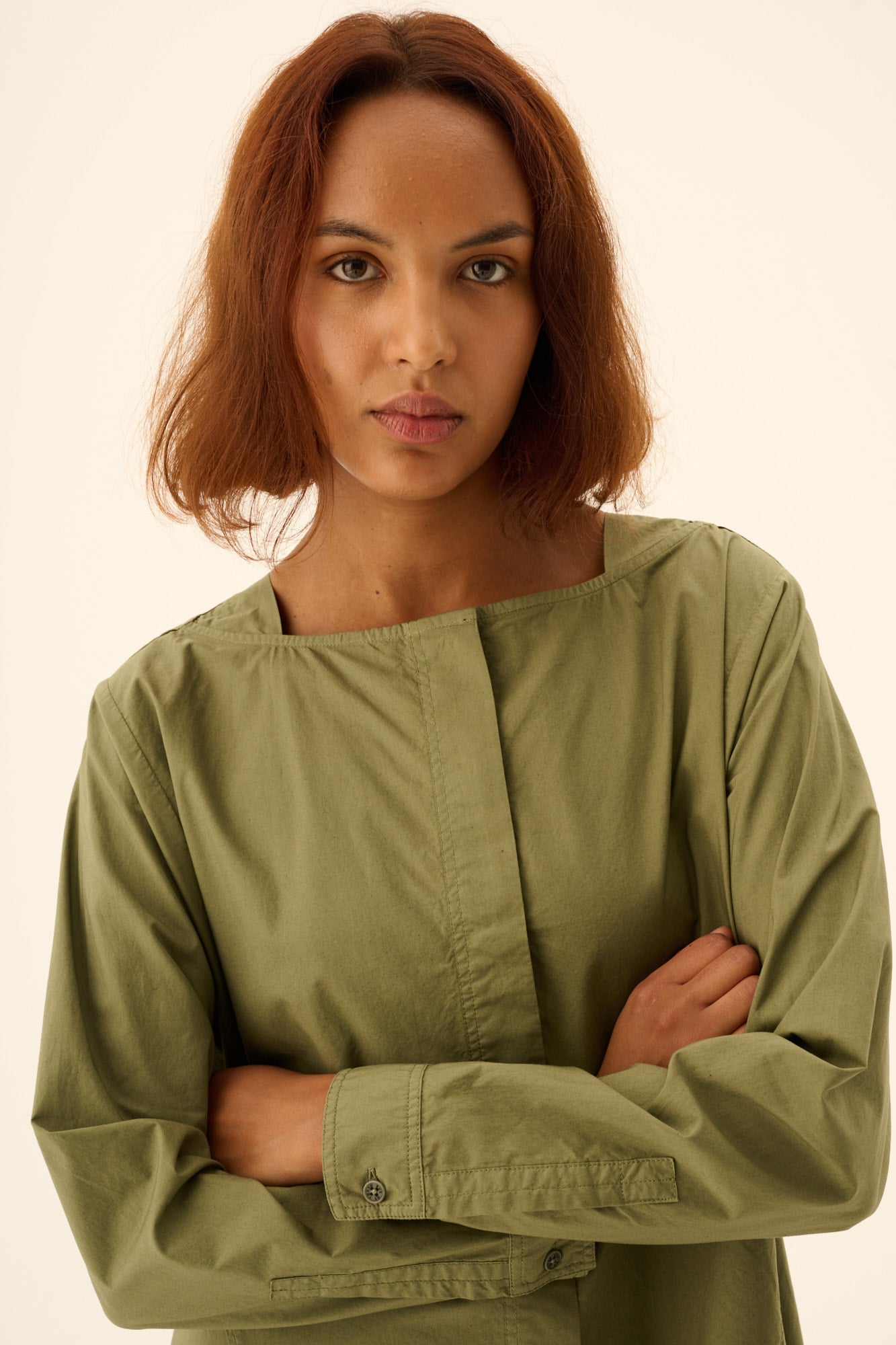 Rue de Tokyo DOXY GMTD POPLIN Dresses MOSS GREEN