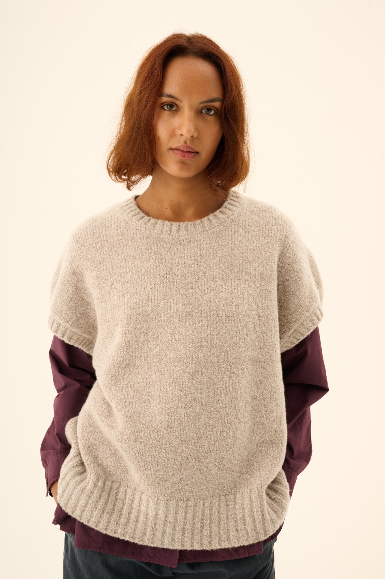 Rue de Tokyo KALINA NOVELTY KNIT Sweater LIGHT BEIGE MELANGE