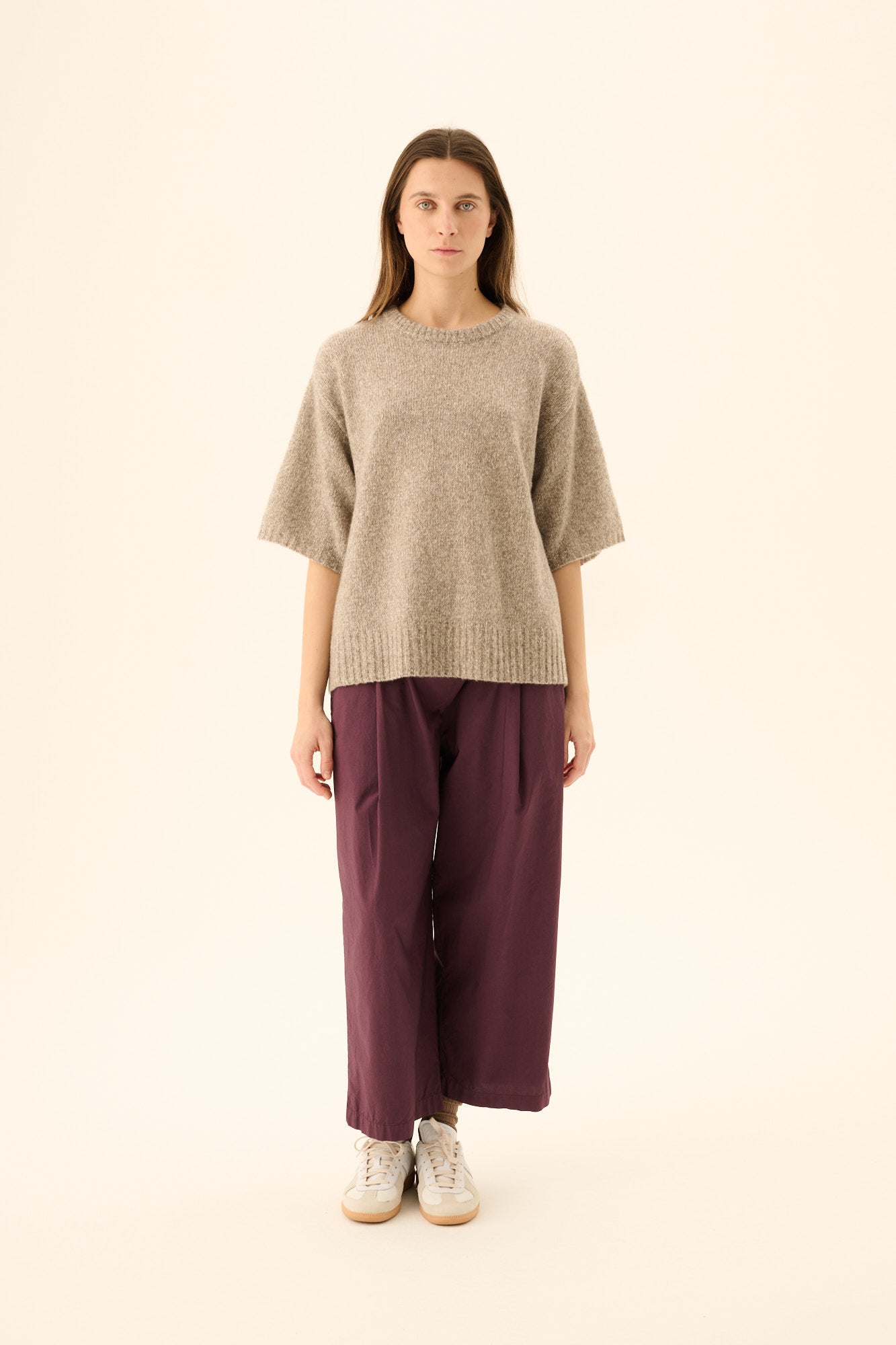 Rue de Tokyo KARA CASHMERE SILK Sweater LIGHT BROWN MELANGE