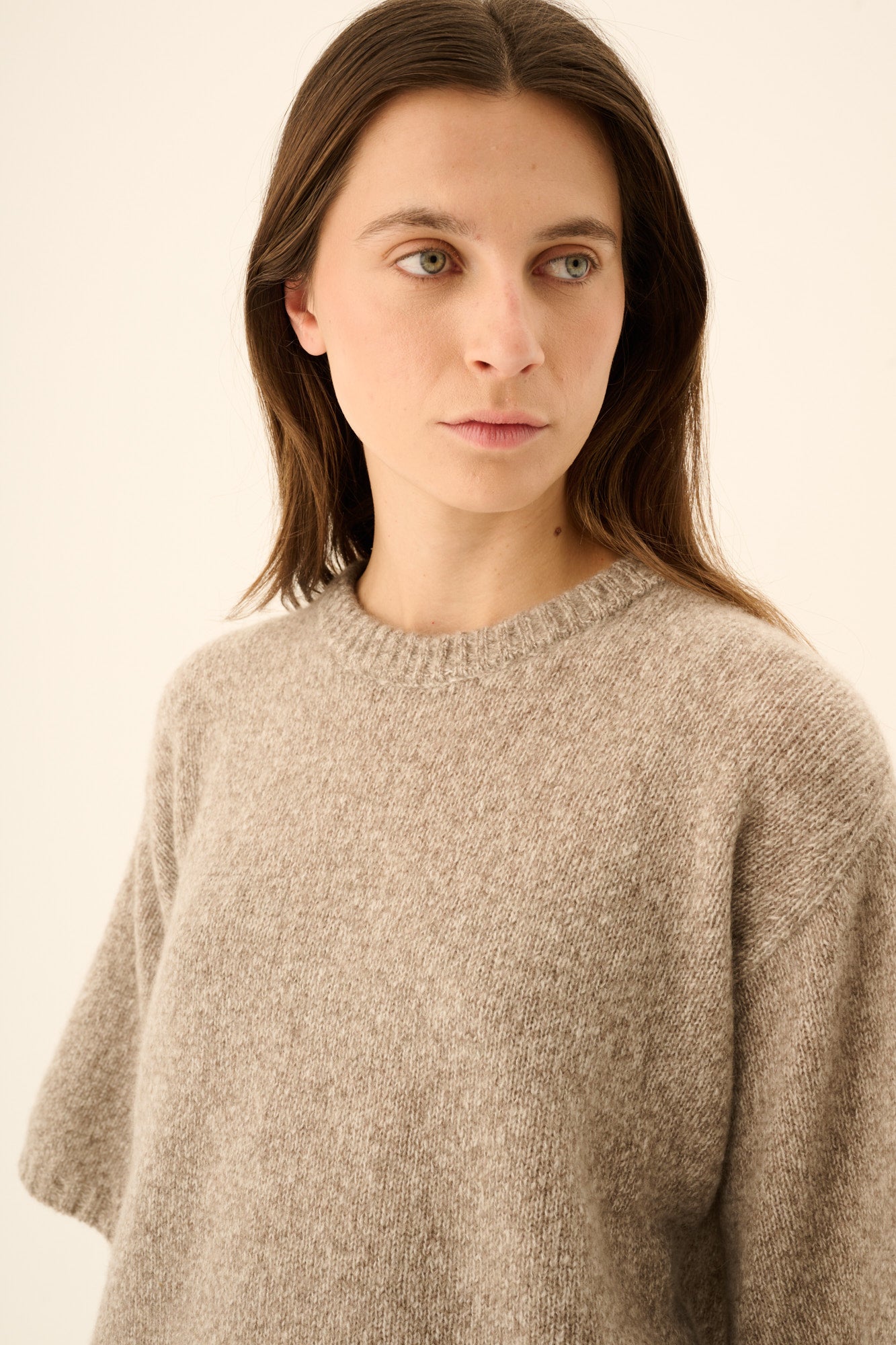 Rue de Tokyo KARA CASHMERE SILK Sweater LIGHT BROWN MELANGE