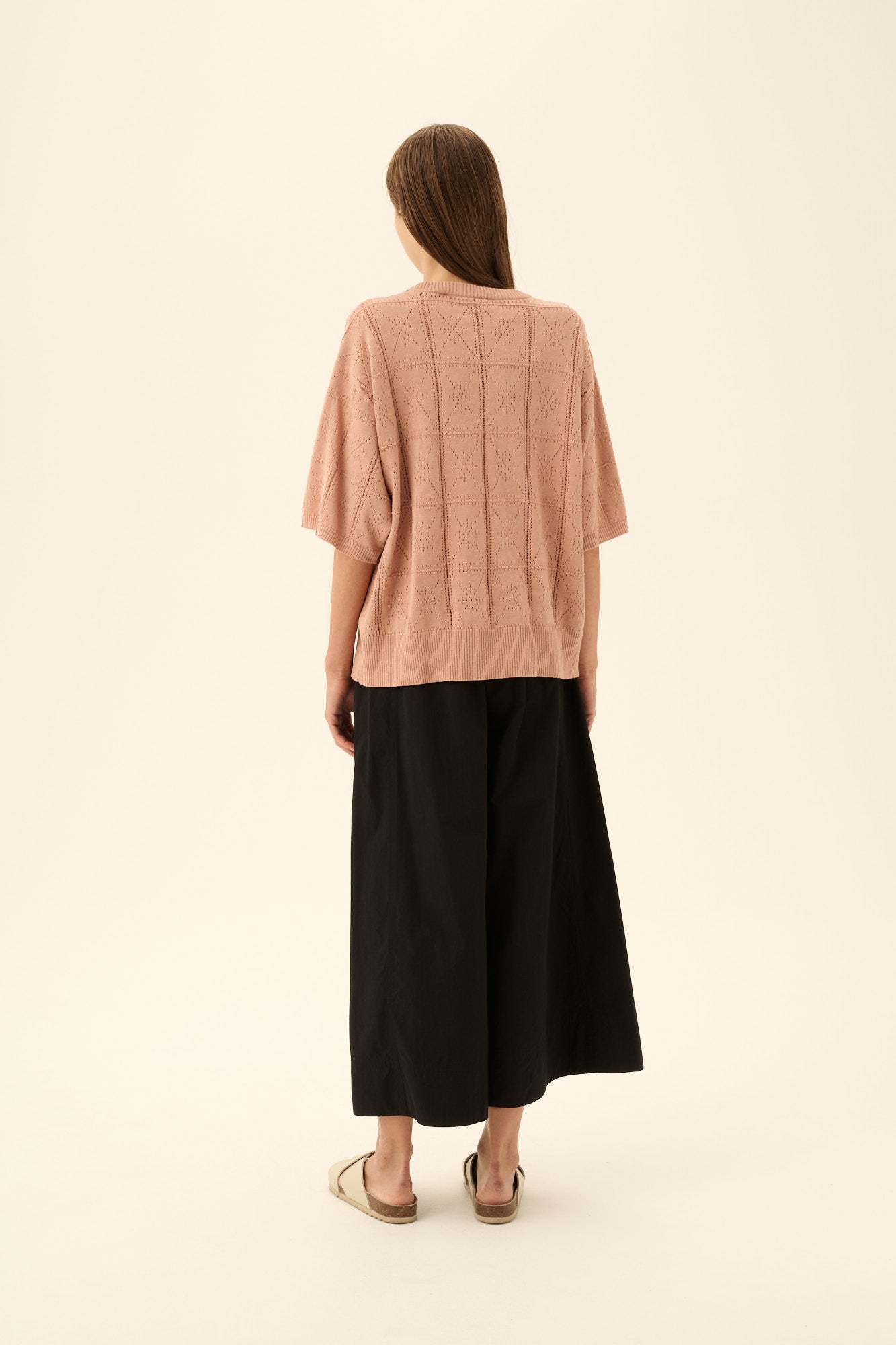 Rue de Tokyo KARA COTTON LINEN KNIT T-Shirts POWDER ROSE