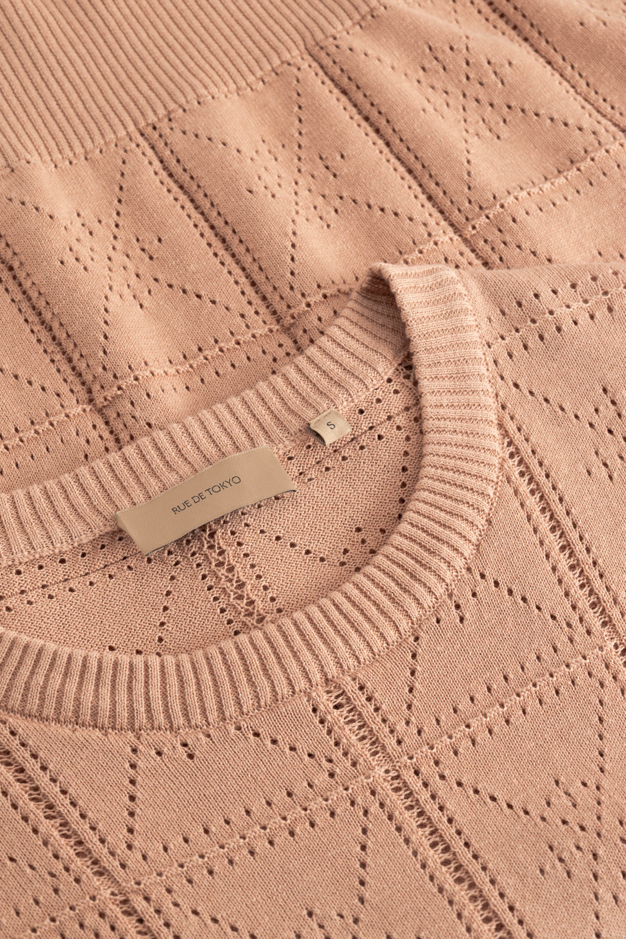 Rue de Tokyo KARA COTTON LINEN KNIT T-Shirts POWDER ROSE