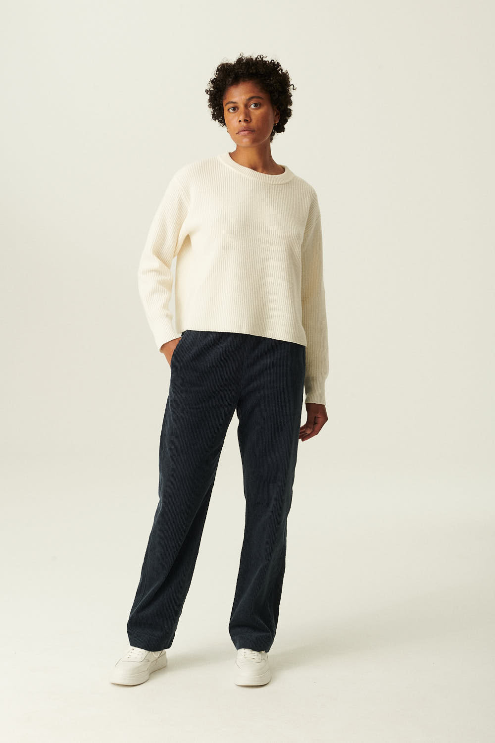 Rue de Tokyo KARLI WOOL CASHMERE BLEND SWEATER WHITE