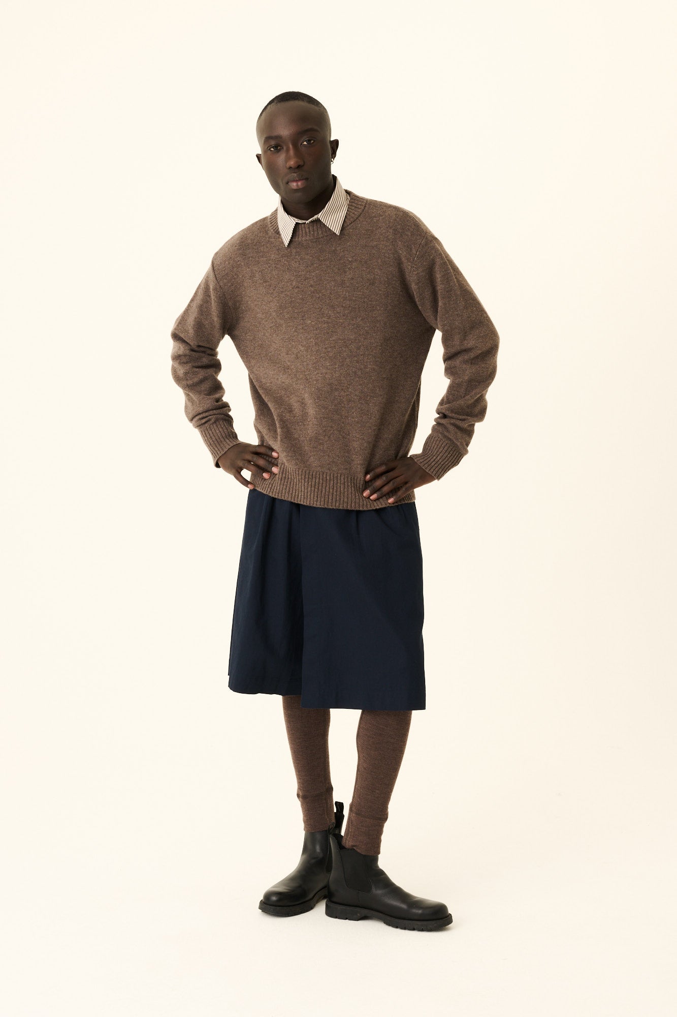 Rue de Tokyo KARLOS MERINO CASHMERE BLEND Sweater BROWN