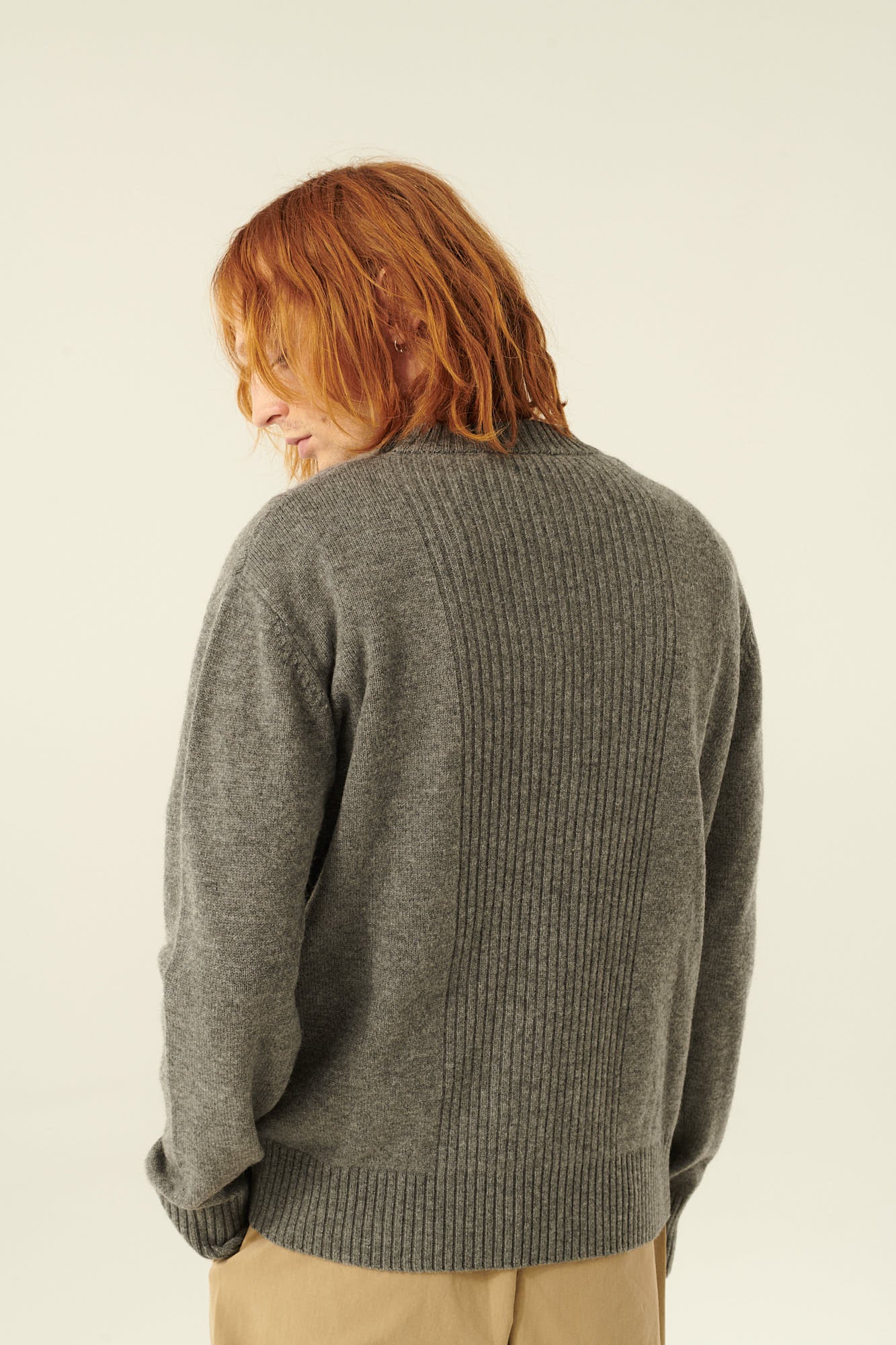 Rue de Tokyo KARLOS MERINO CASHMERE KNIT SWEATER DARK GREY MELANGE