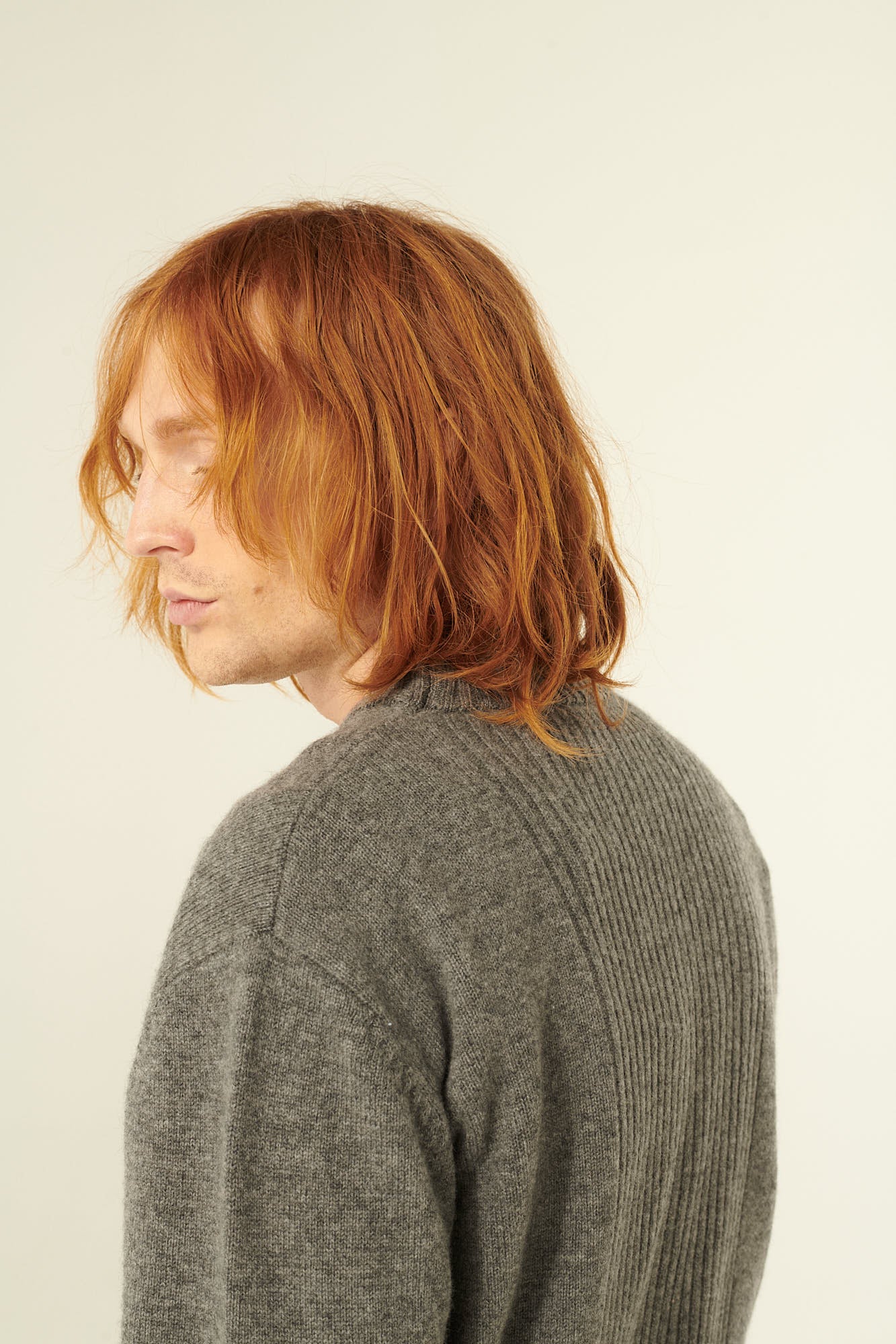 Rue de Tokyo KARLOS MERINO CASHMERE KNIT SWEATER DARK GREY MELANGE