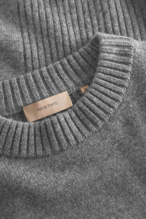 Rue de Tokyo KARLOS MERINO CASHMERE KNIT SWEATER DARK GREY MELANGE