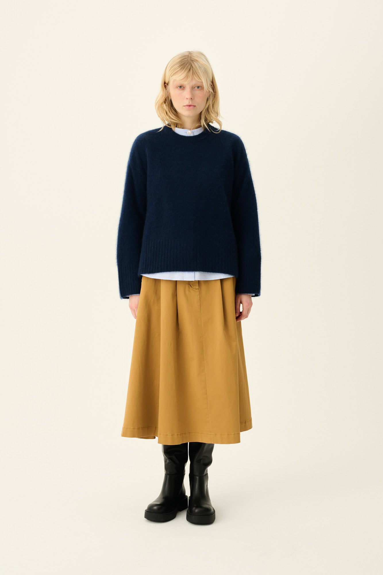 Rue de Tokyo KATH CASHMERE SILK Sweater ECLIPSE NAVY