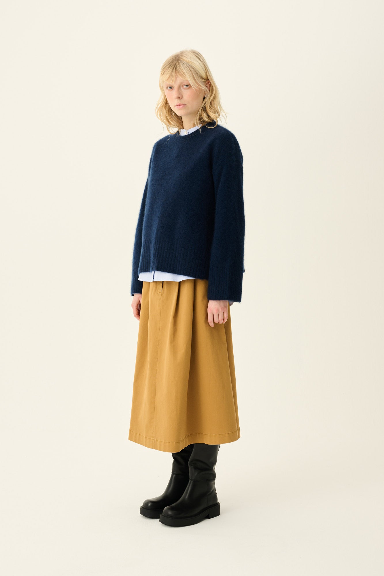 Rue de Tokyo KATH CASHMERE SILK Sweater ECLIPSE NAVY