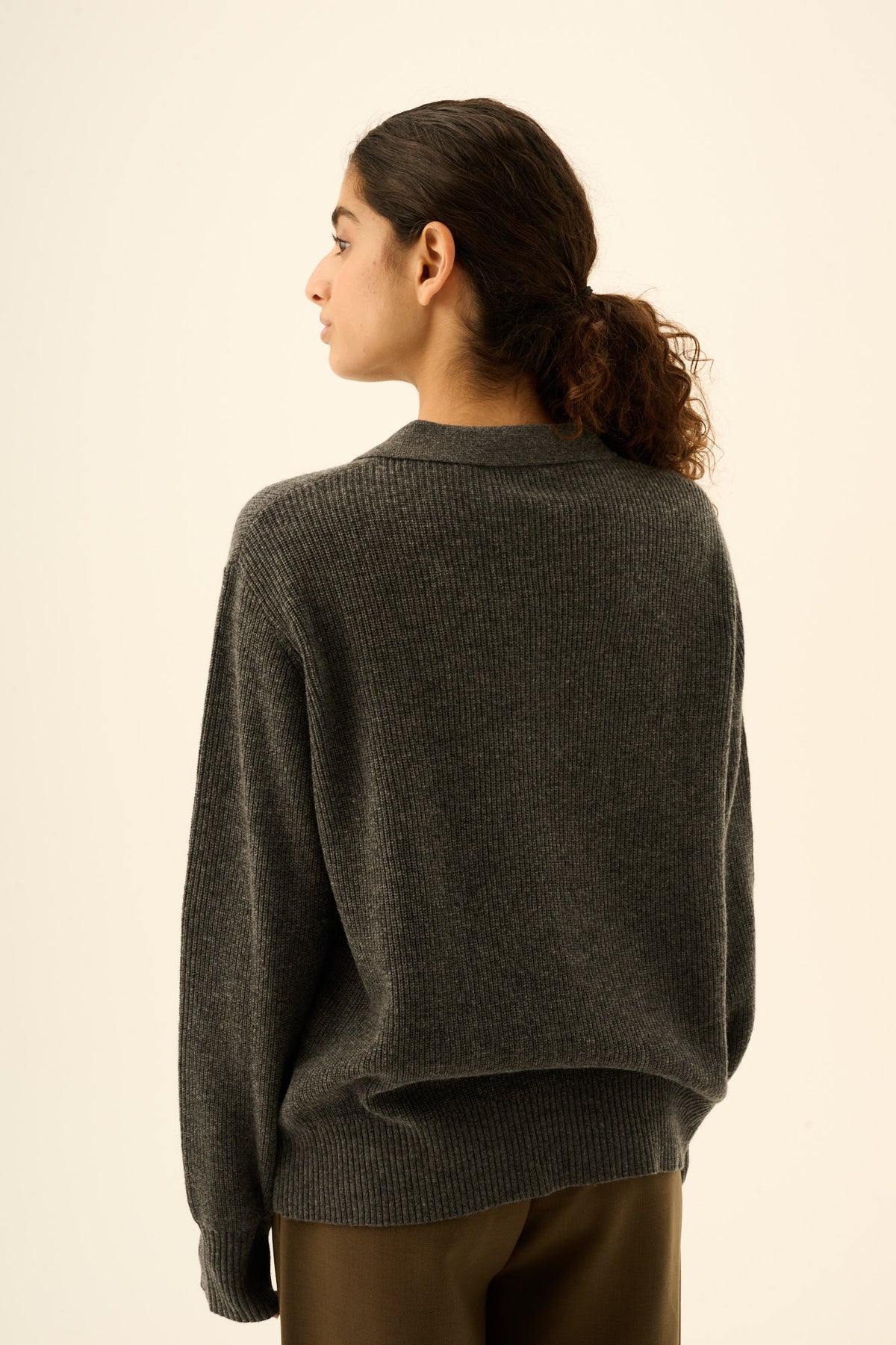 Rue de Tokyo KEITA MERINO CASHMERE Sweater DARK GREY MELANGE