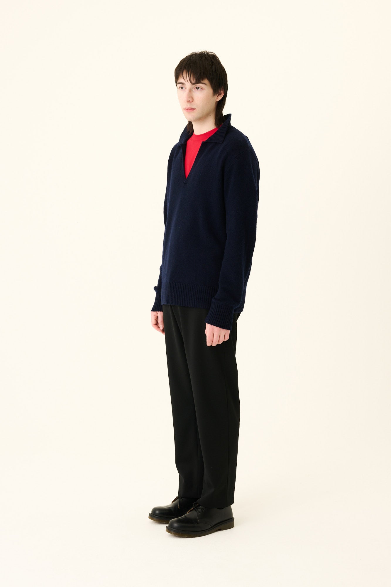 Rue de Tokyo KEITH MERINO CASHMERE BLEND Sweater NAVY