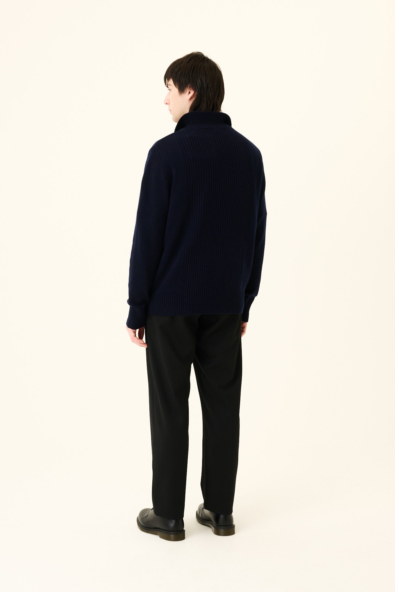 Rue de Tokyo KEITH MERINO CASHMERE BLEND Sweater NAVY